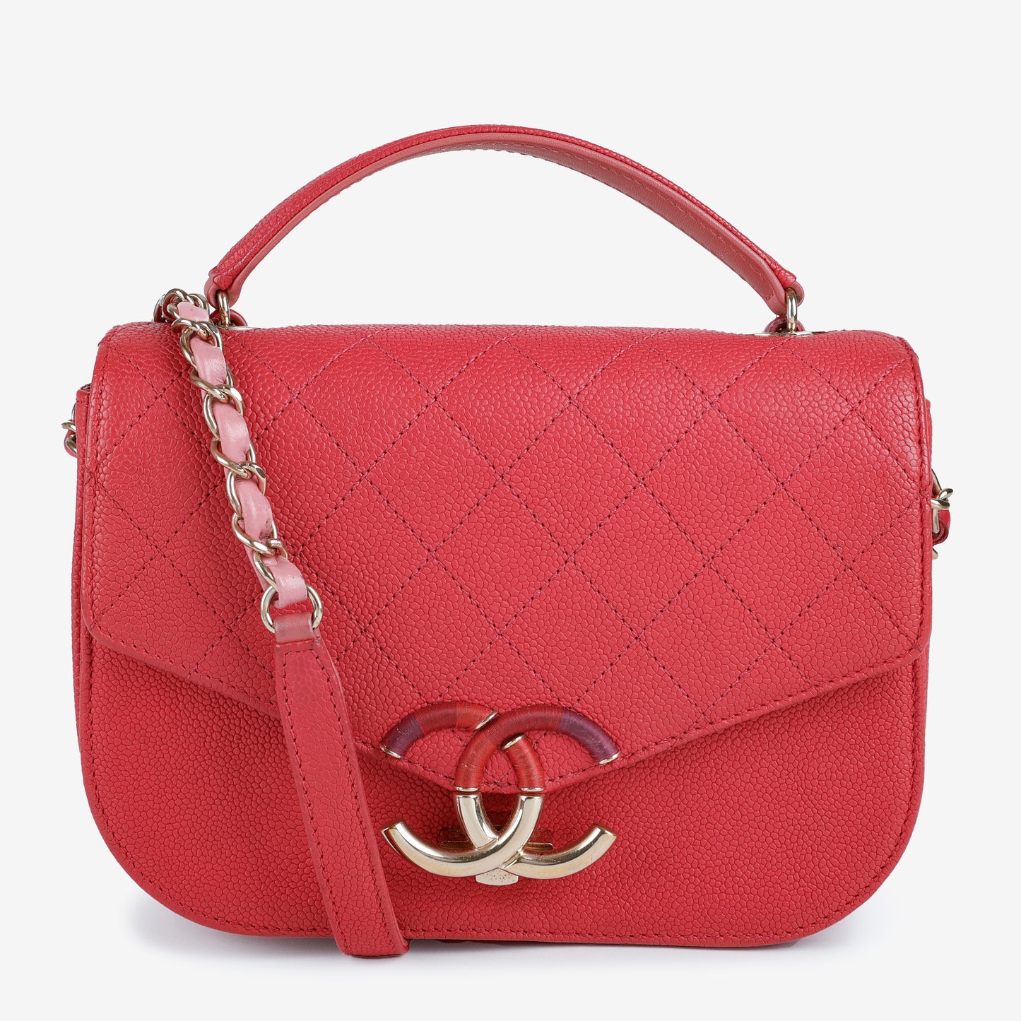 Small Cuba Top Handle Flap, Pink Caviar