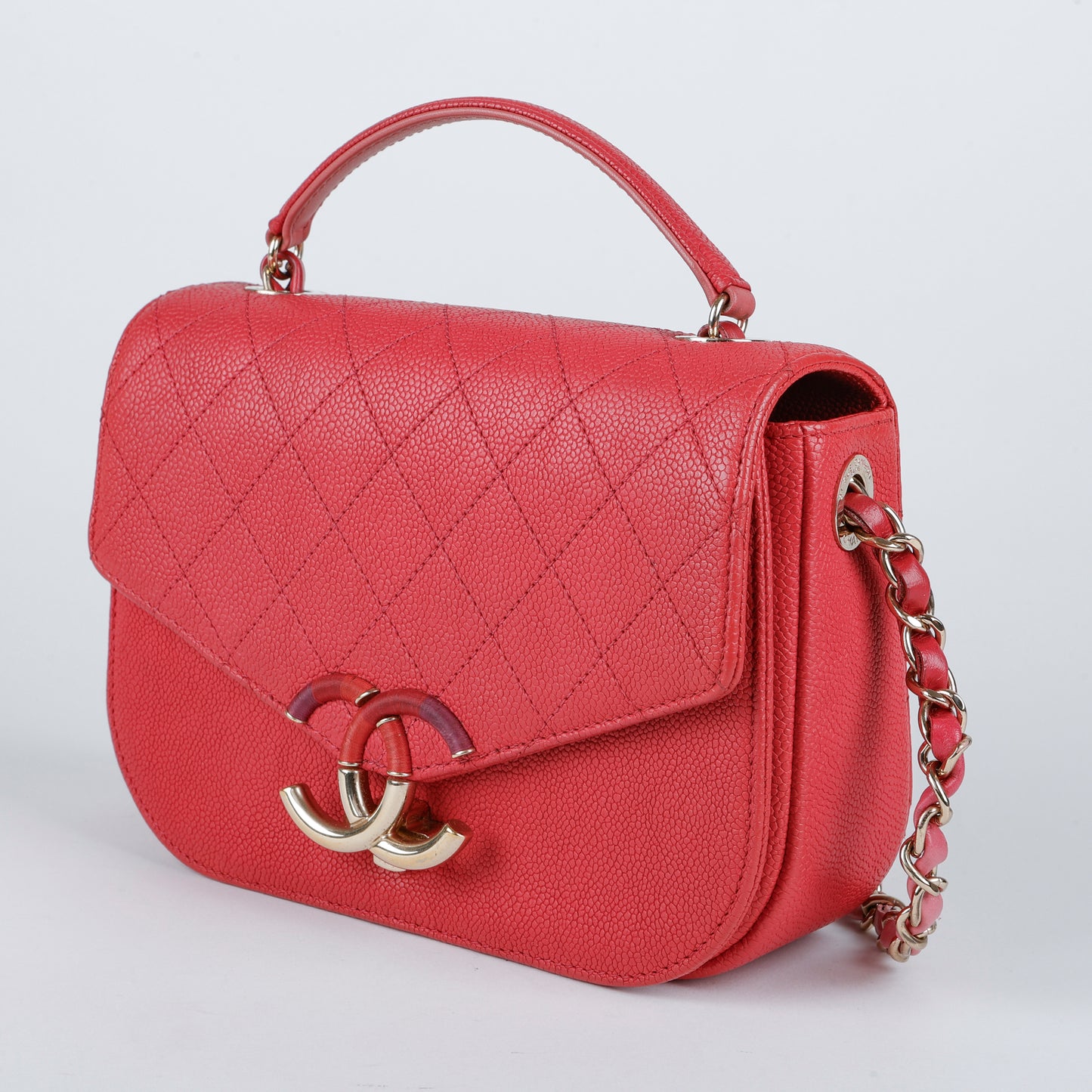 Small Cuba Top Handle Flap, Pink Caviar