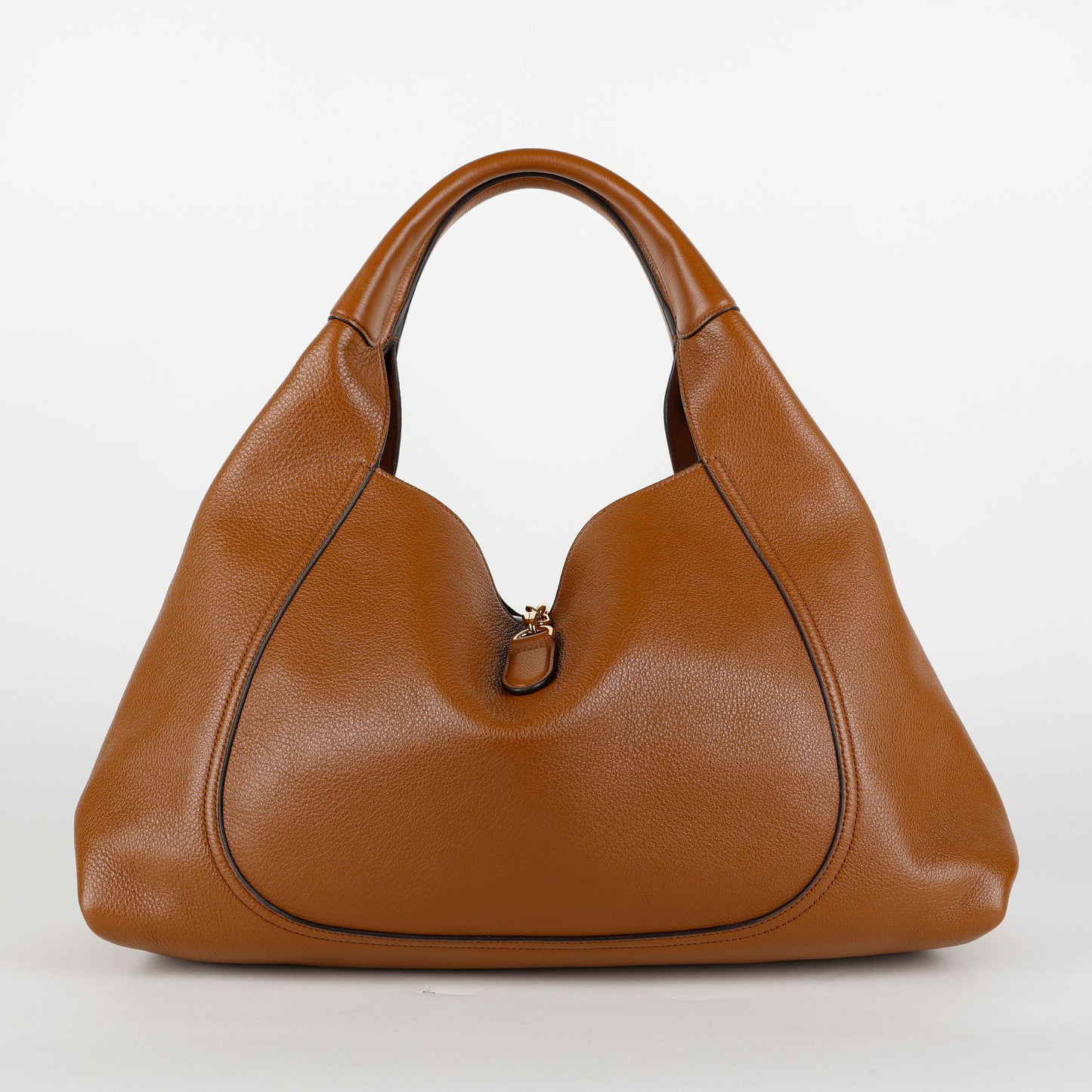 Softbit Maxi Shoulder Bag, Brown Calfskin