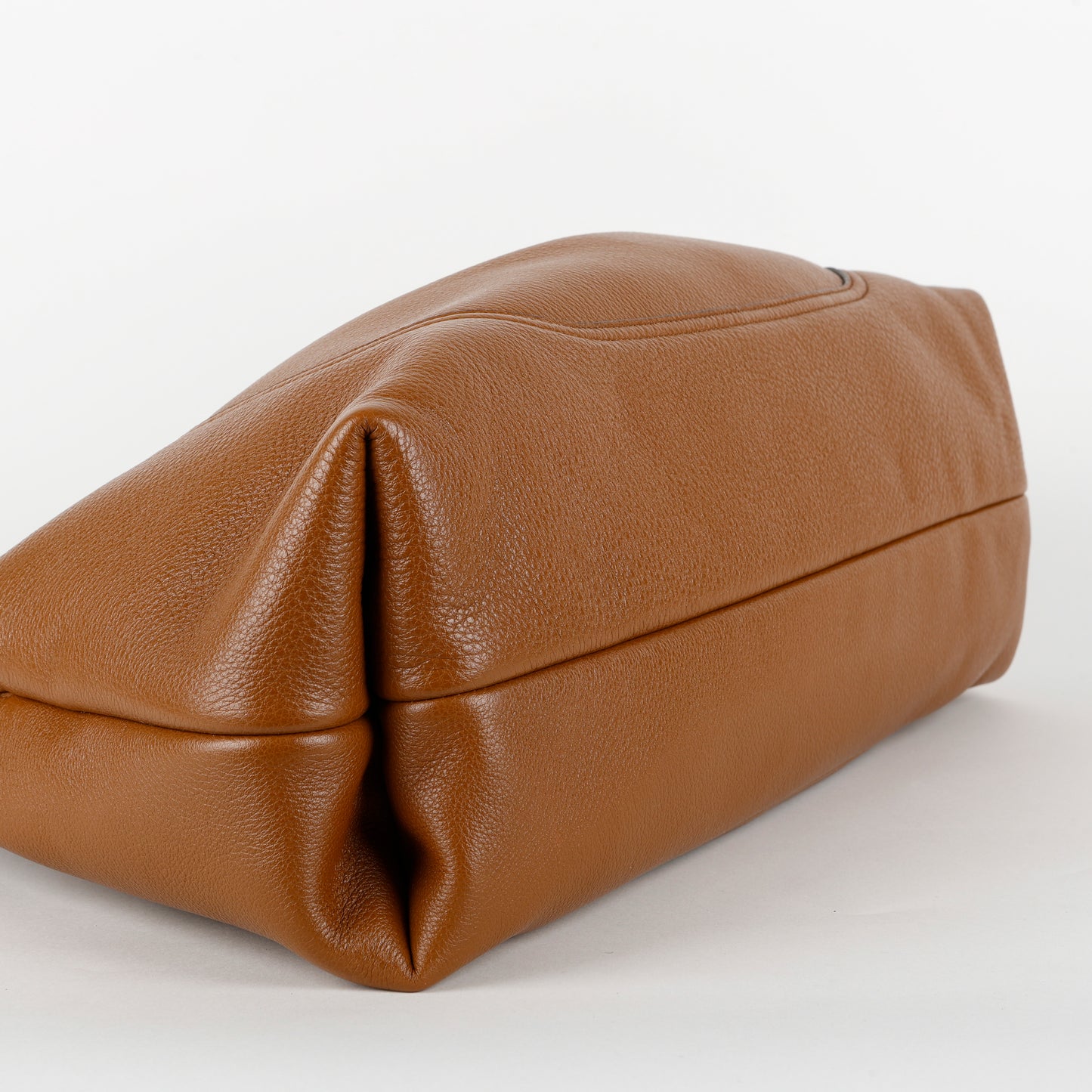 Softbit Maxi Shoulder Bag, Brown Calfskin