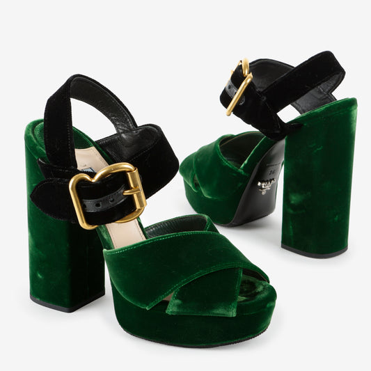 Velvet Platform Sandal