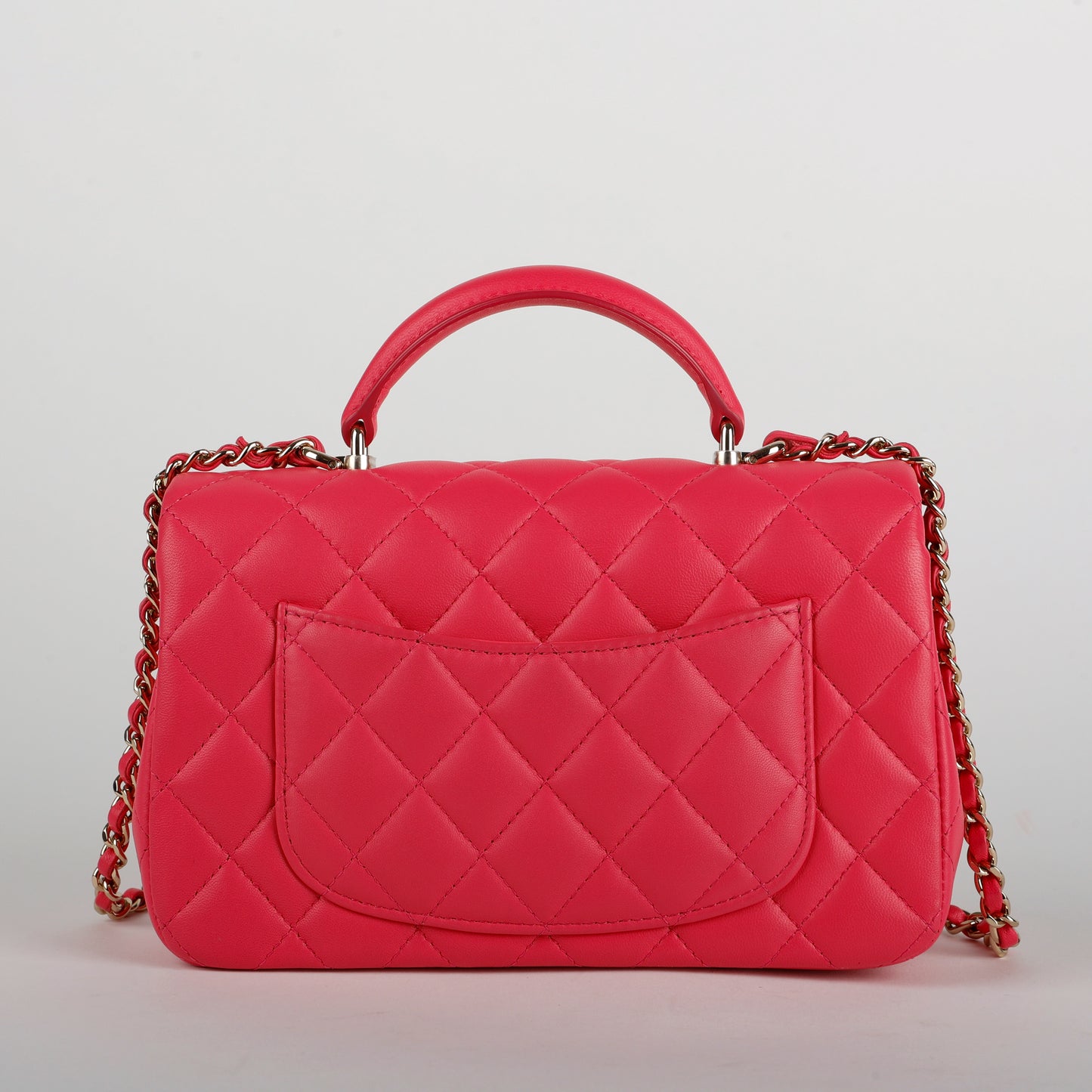 Mini Top Handle, Hot Pink Lambskin
