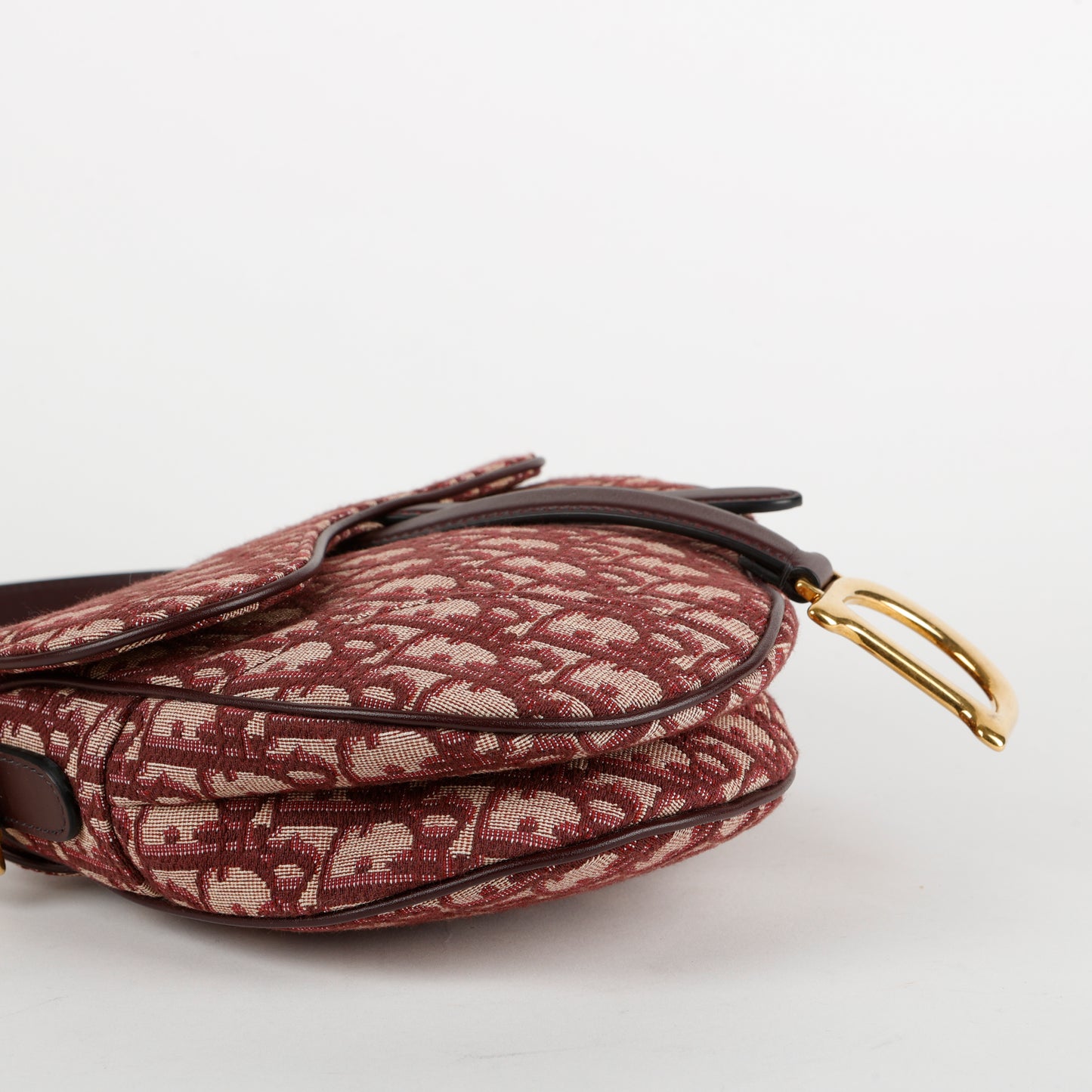 Medium Saddle Bag, Burgundy Oblique