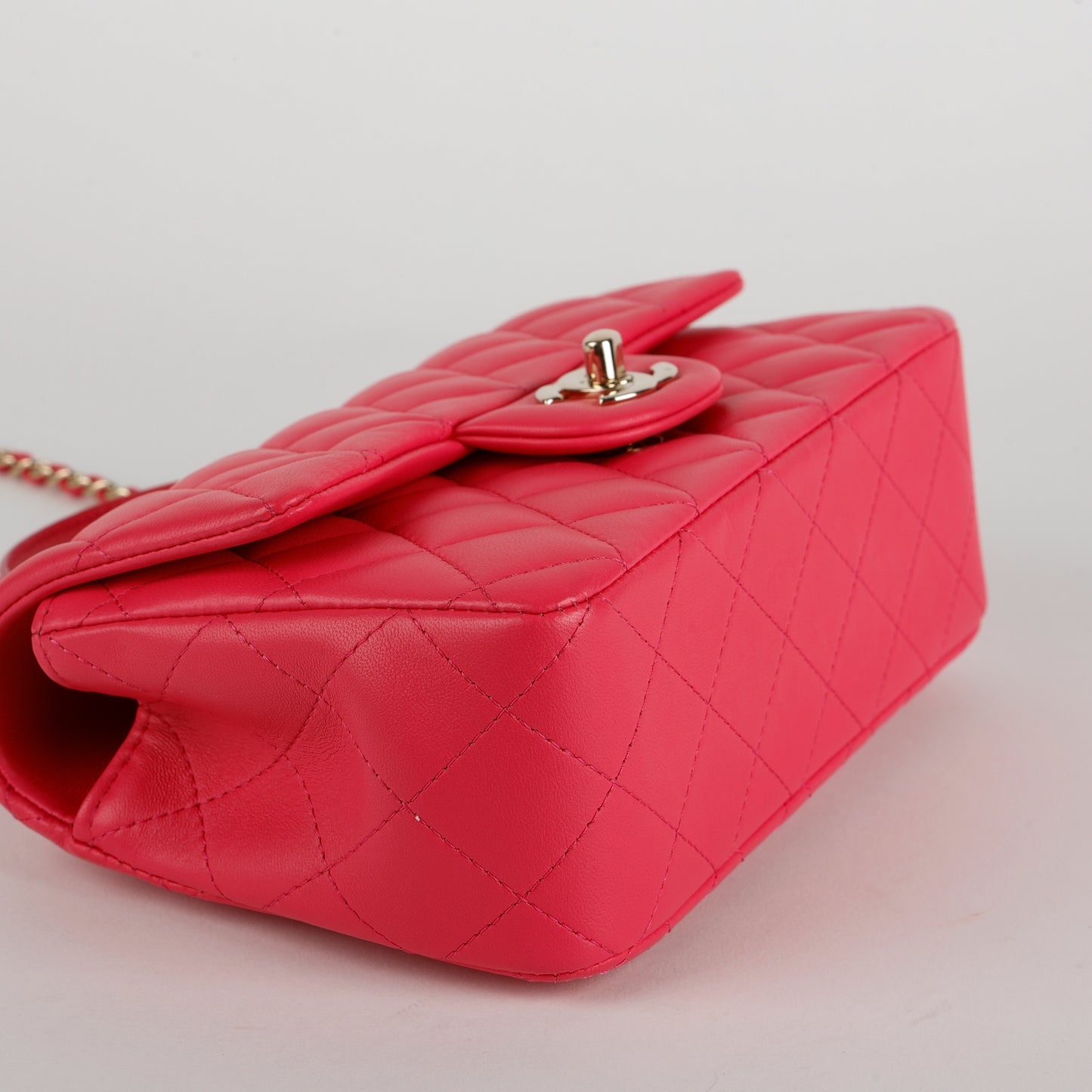 Mini Top Handle, Hot Pink Lambskin