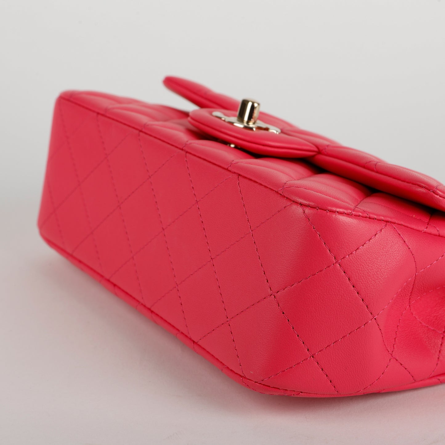 Mini Top Handle, Hot Pink Lambskin