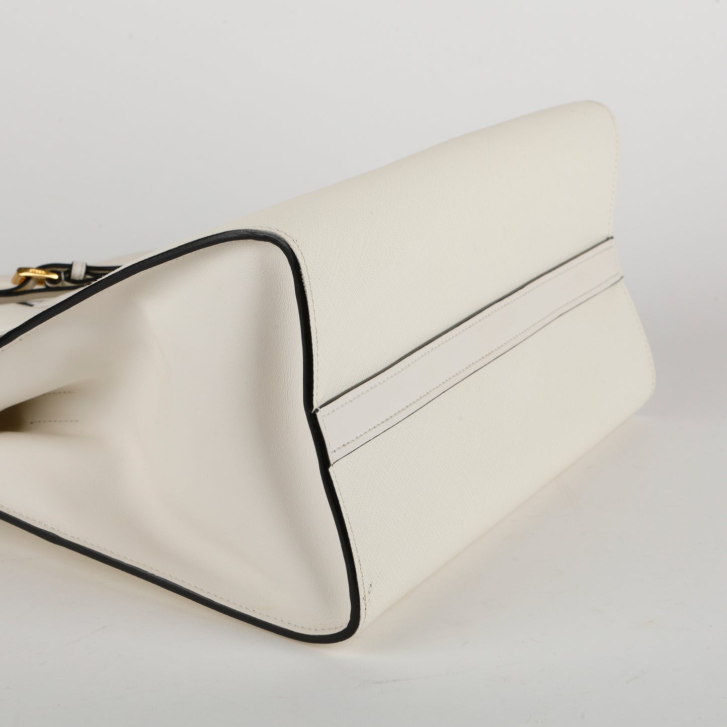 Paradigme City Bag, Black White Saffiano Leather