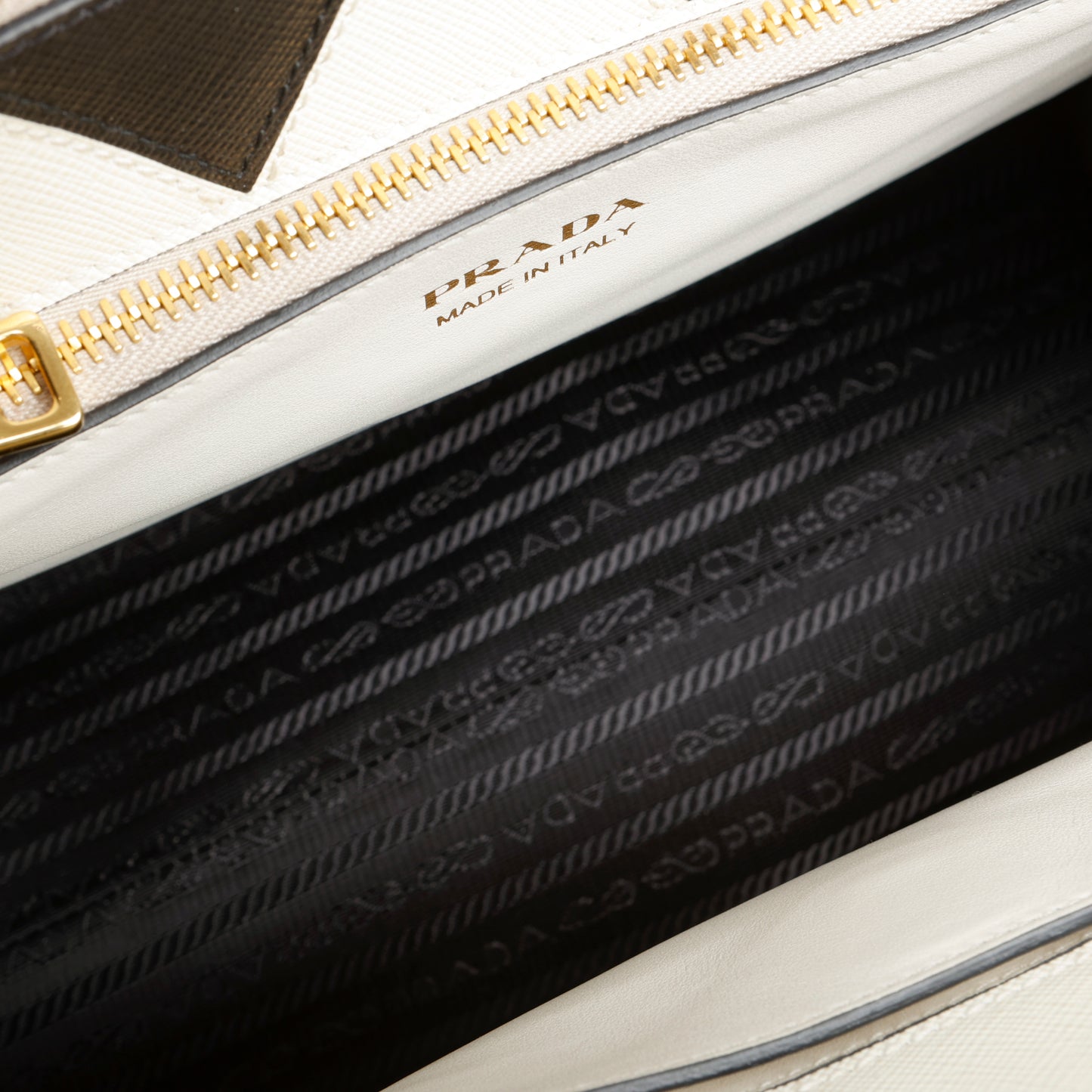 Paradigme City Bag, Black White Saffiano Leather