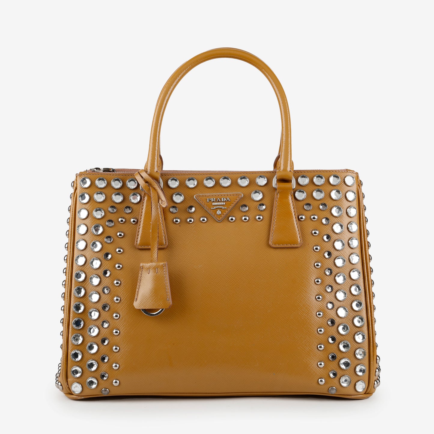Medium Galleria, Patent Saffiano W/ Studs