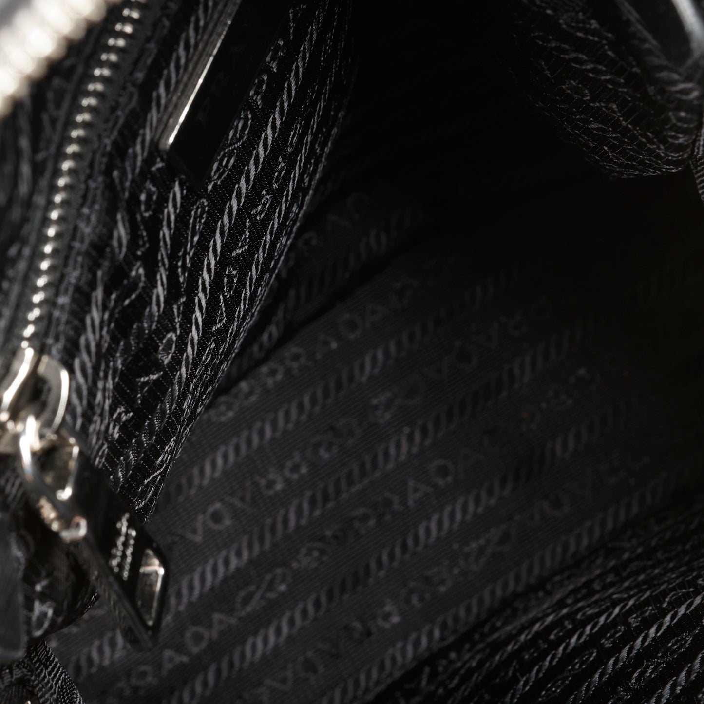 Black Quilted Nylon Zipper Backpack