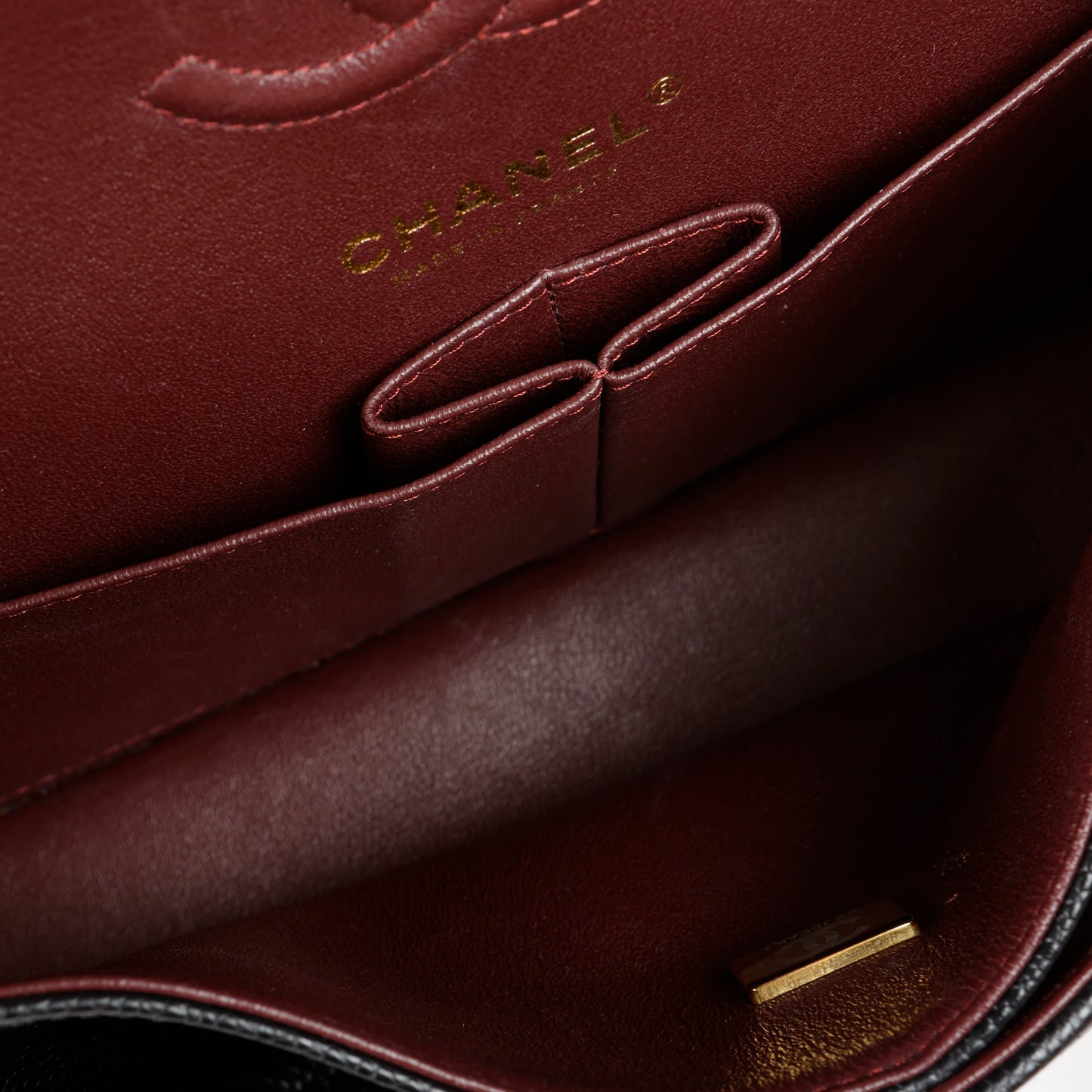 Small Double Flap, Black Caviar Gold Hardware