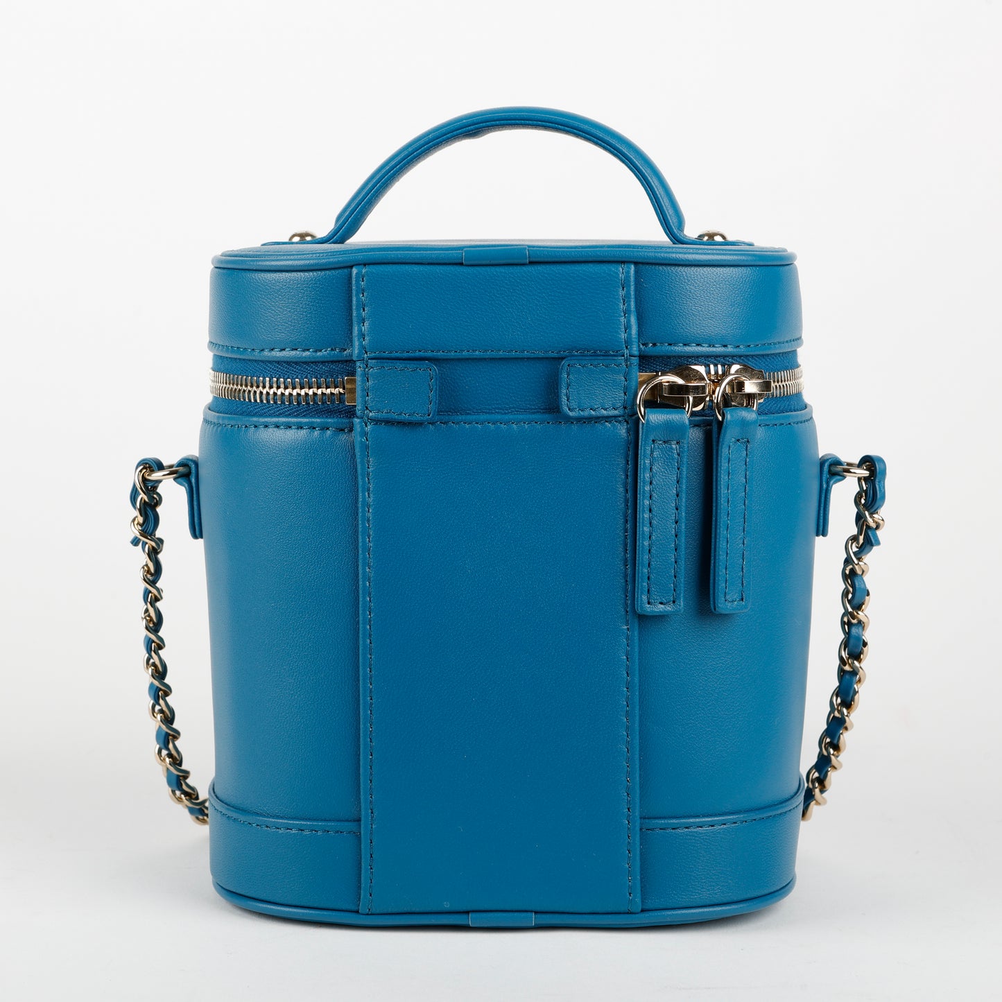 Timeless Vanity On Chain, Blue Lambskin Gold Hardware