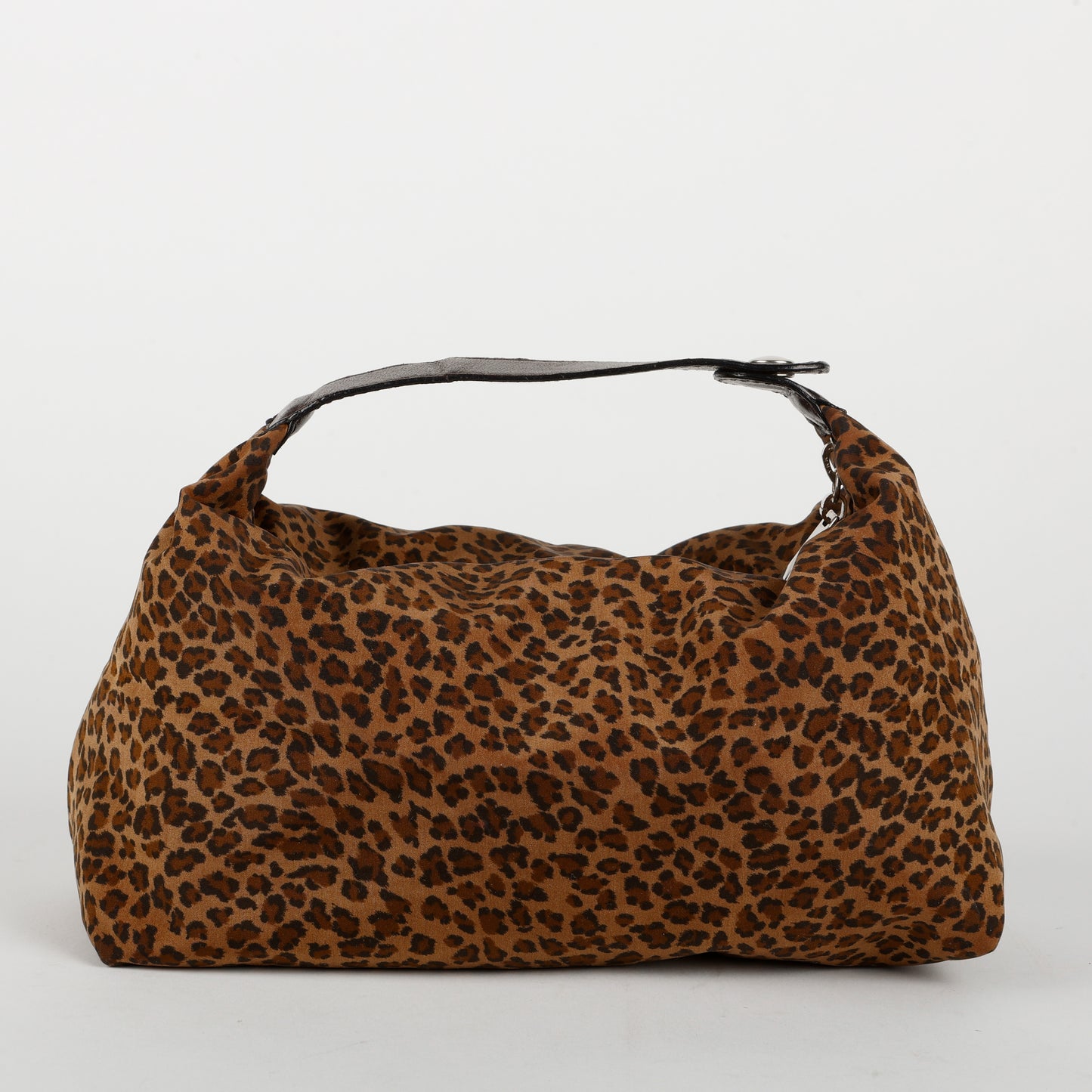 Mini Nylon Top Handle, Cheetah Silver Hardware