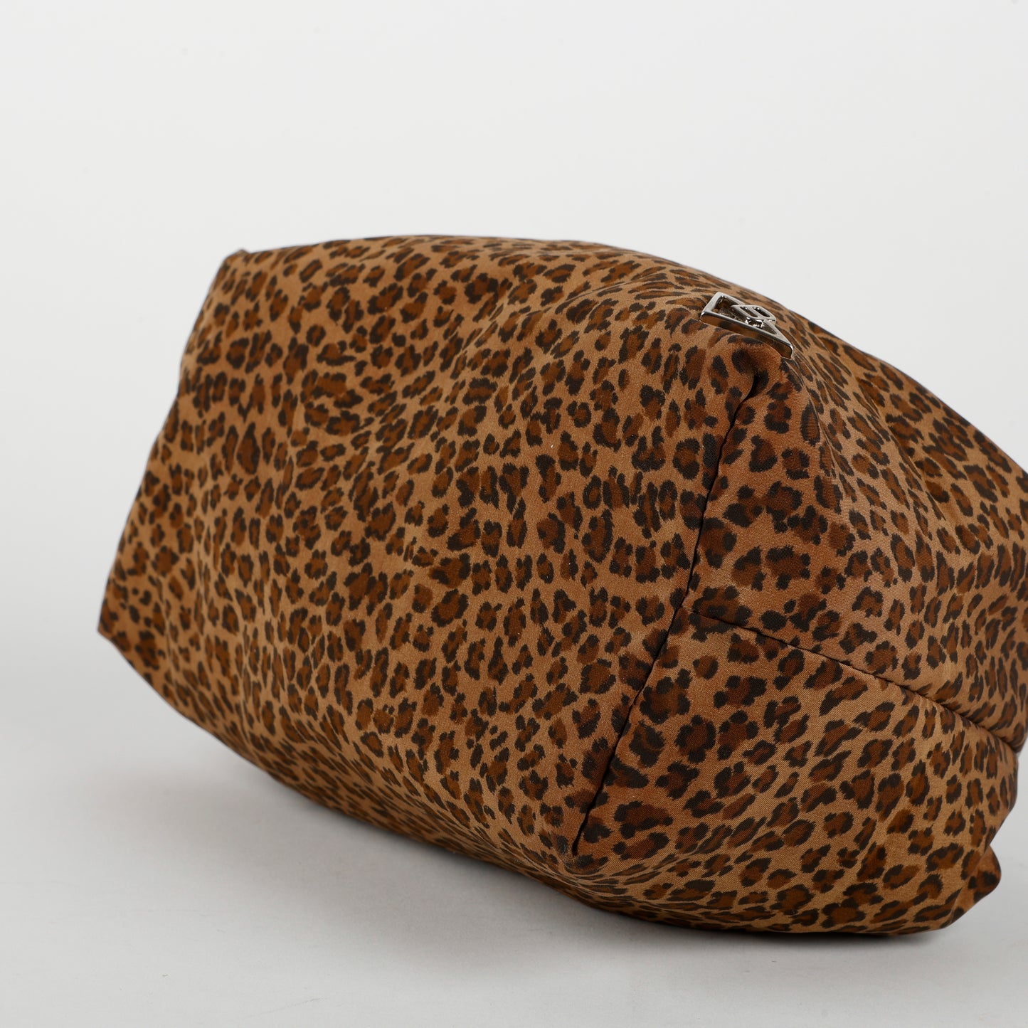 Mini Nylon Top Handle, Cheetah Silver Hardware