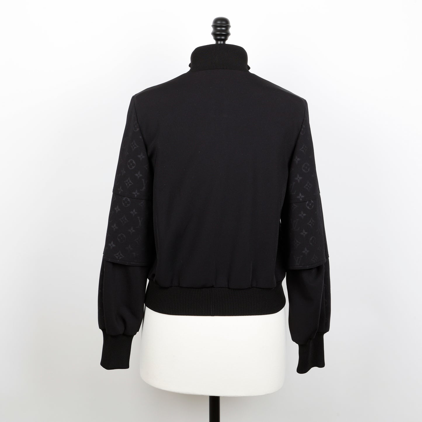 Zip Up Jogging Jacket, Black Monogram (Size 34)