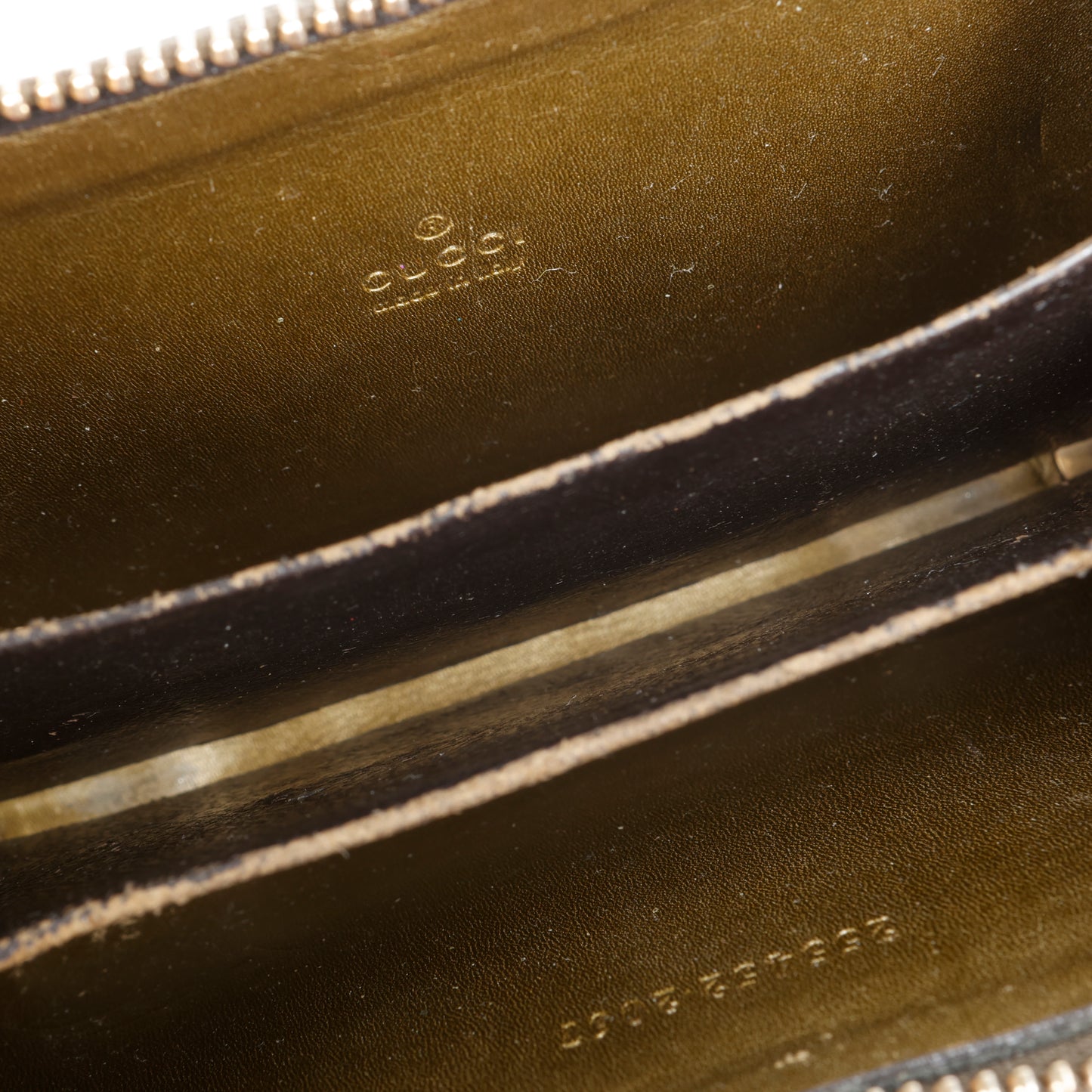 Bronze Guccisima Zip Card Holder