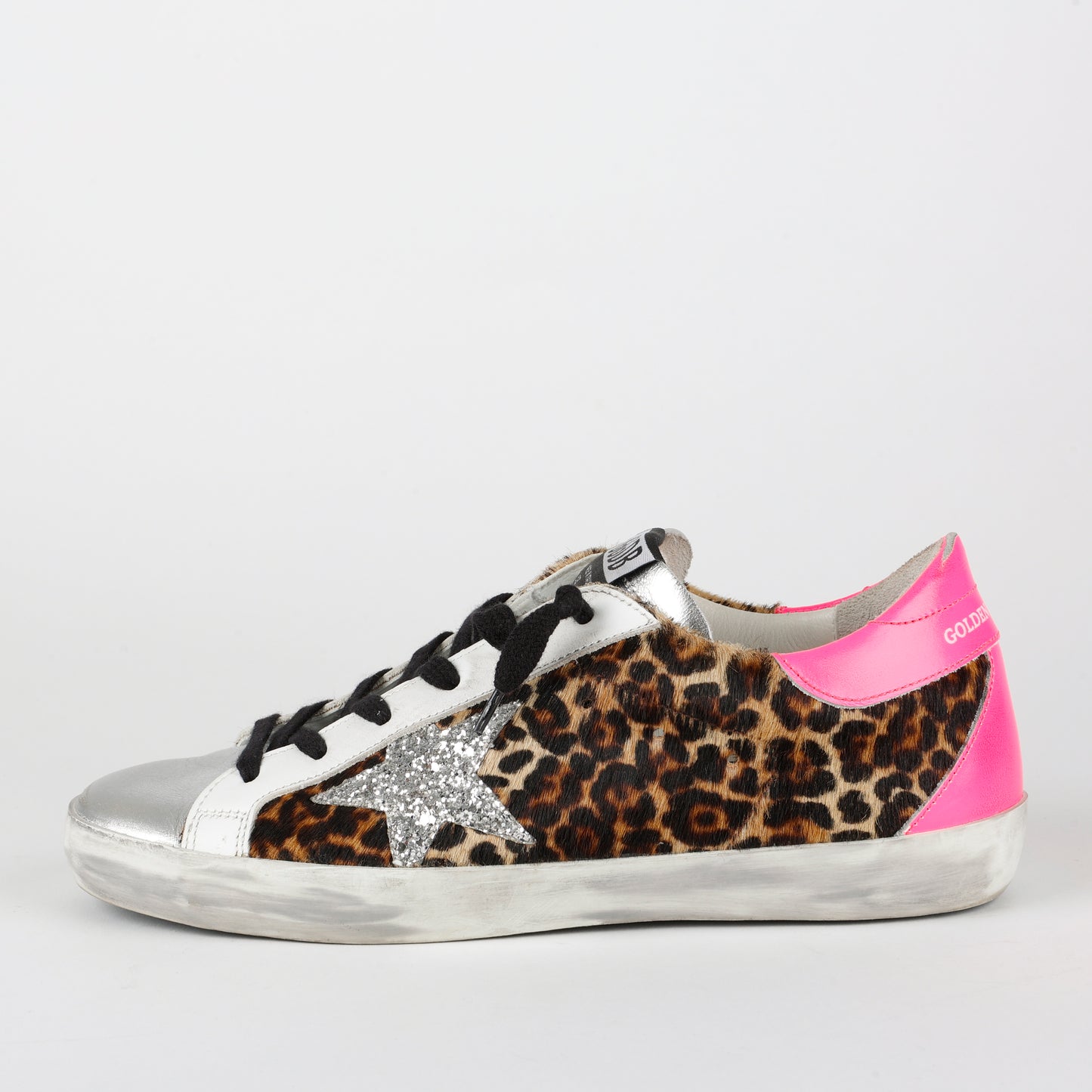 Super Star Platinum, Cheetah/Pink/Silver Star (Size 38)