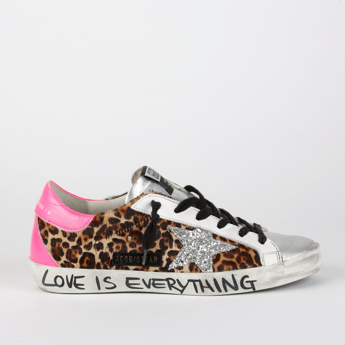 Super Star Platinum, Cheetah/Pink/Silver Star (Size 38)