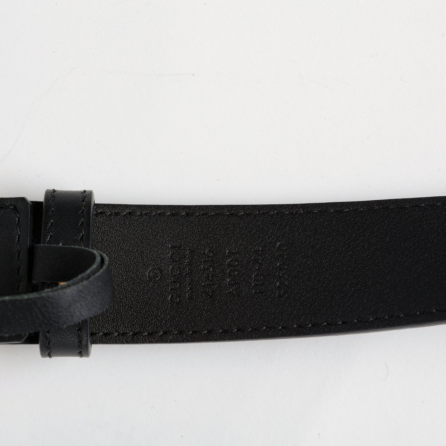 Thin GG Belt, Black Gold Hardware Size 110