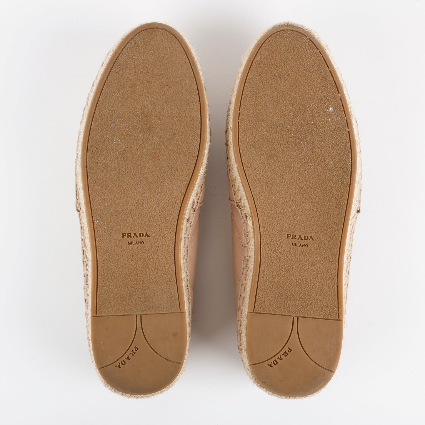 Quilted Leather Espadrilles, Beige