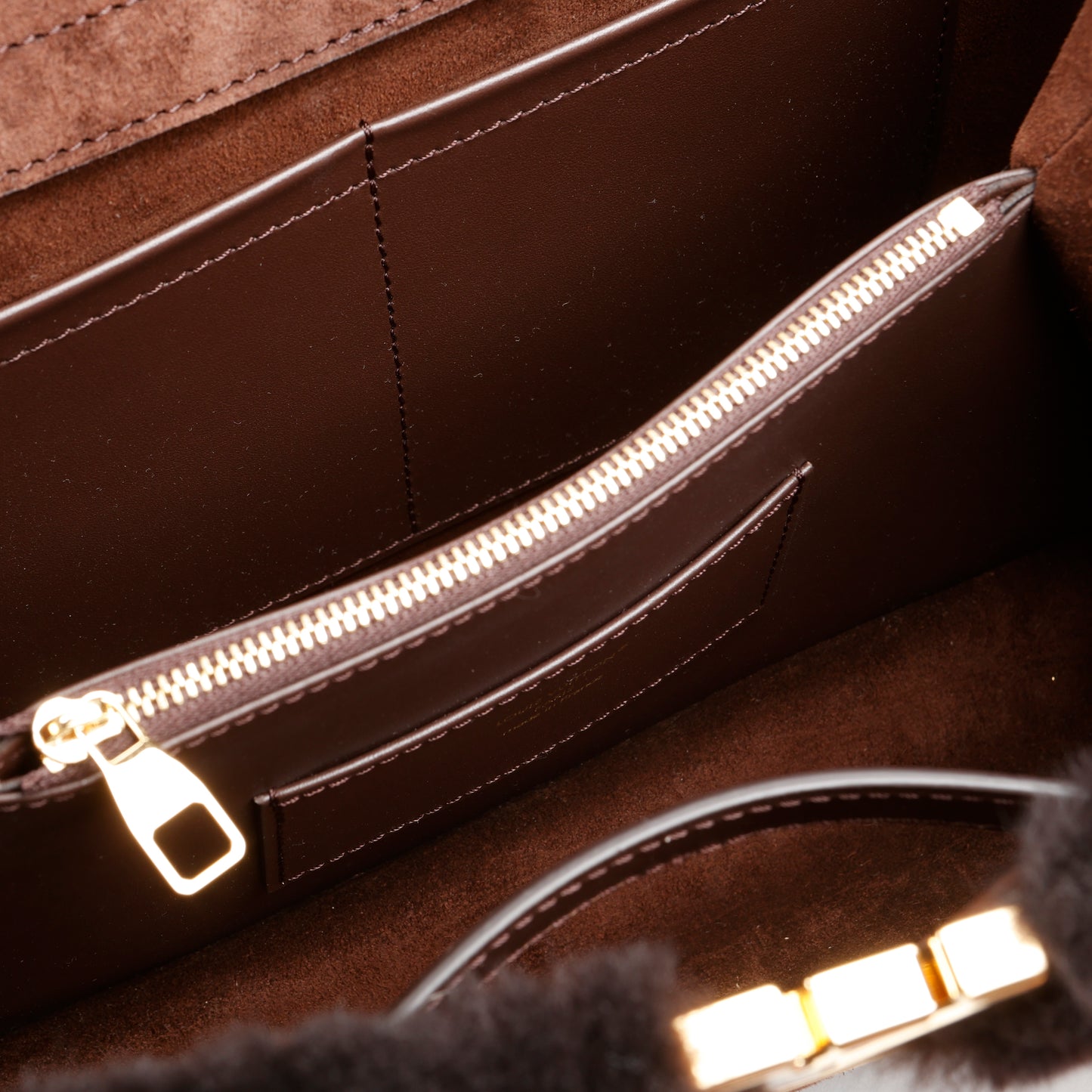 Capucines GM Souple, Brown Suede Shearling 12342