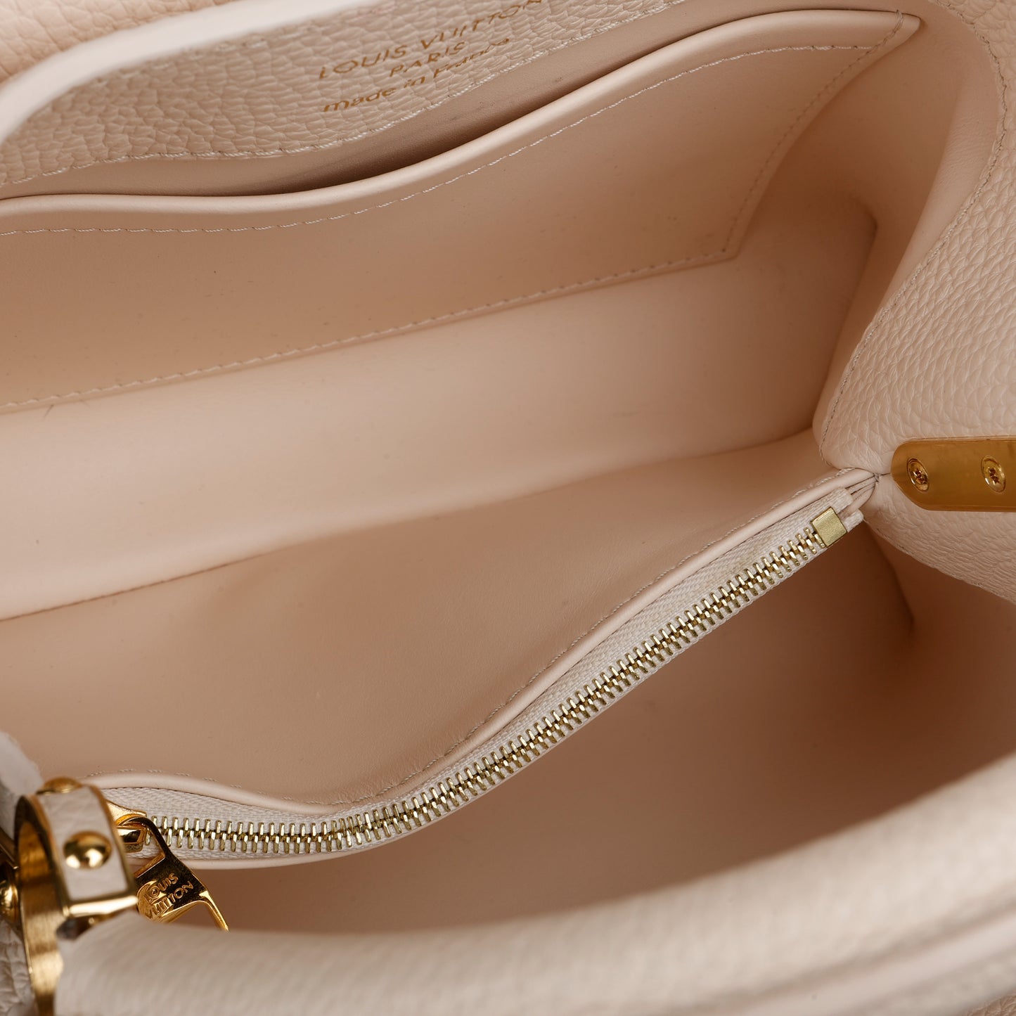 Capucines PM, Iridescent Cream Calfskin