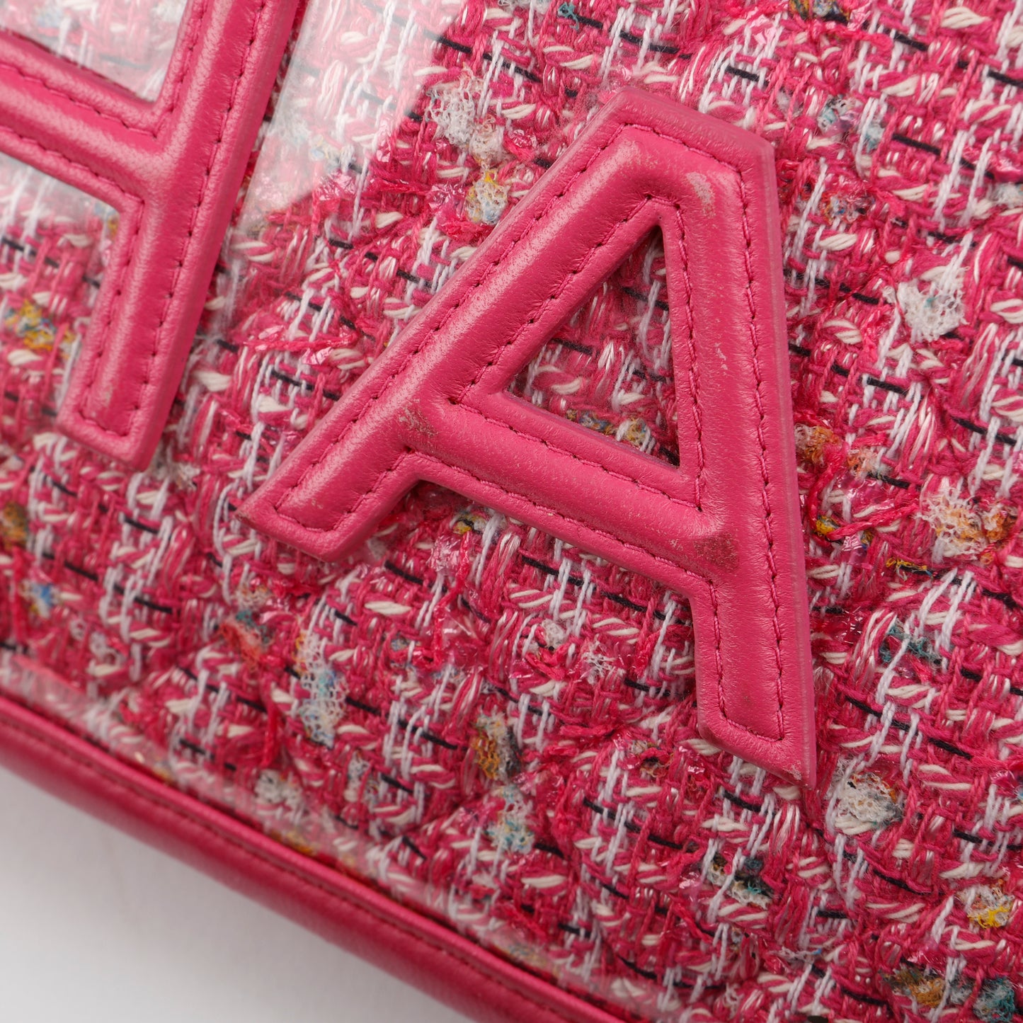 Pink Tweed PVC Pouch