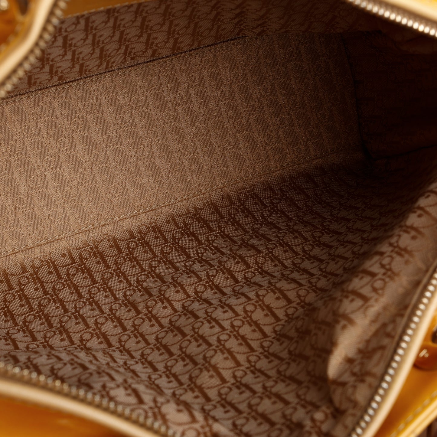 Large Lady Dior, Mustard Yellow Patent