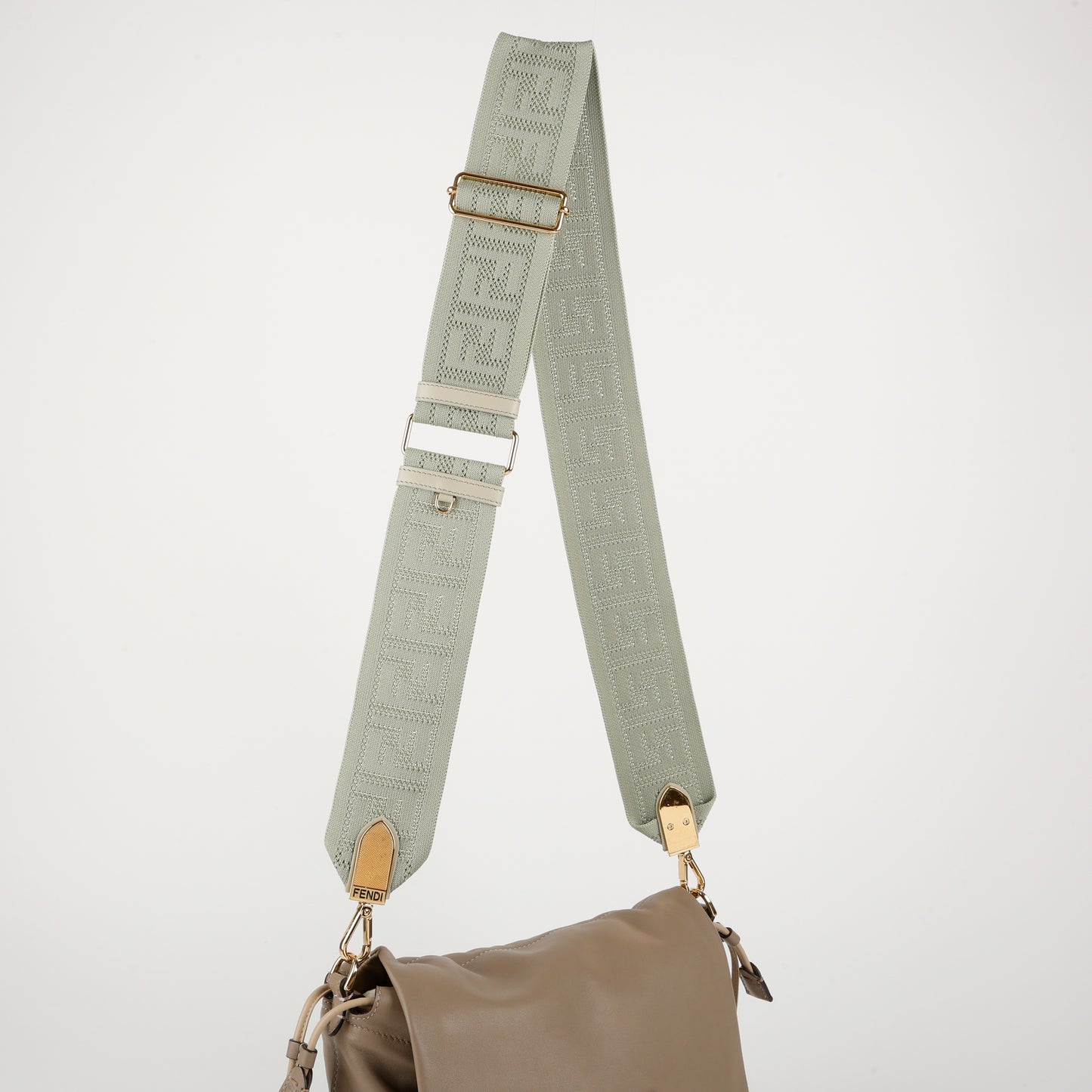 Knit FF Motif Strap, Pistachio Green