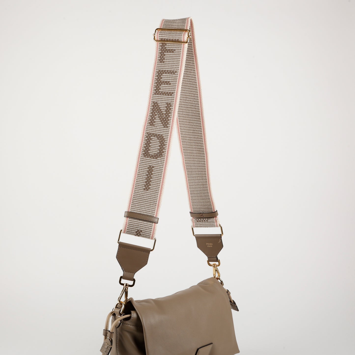 Logo Adjustable Strap, Pink Beige Taupe