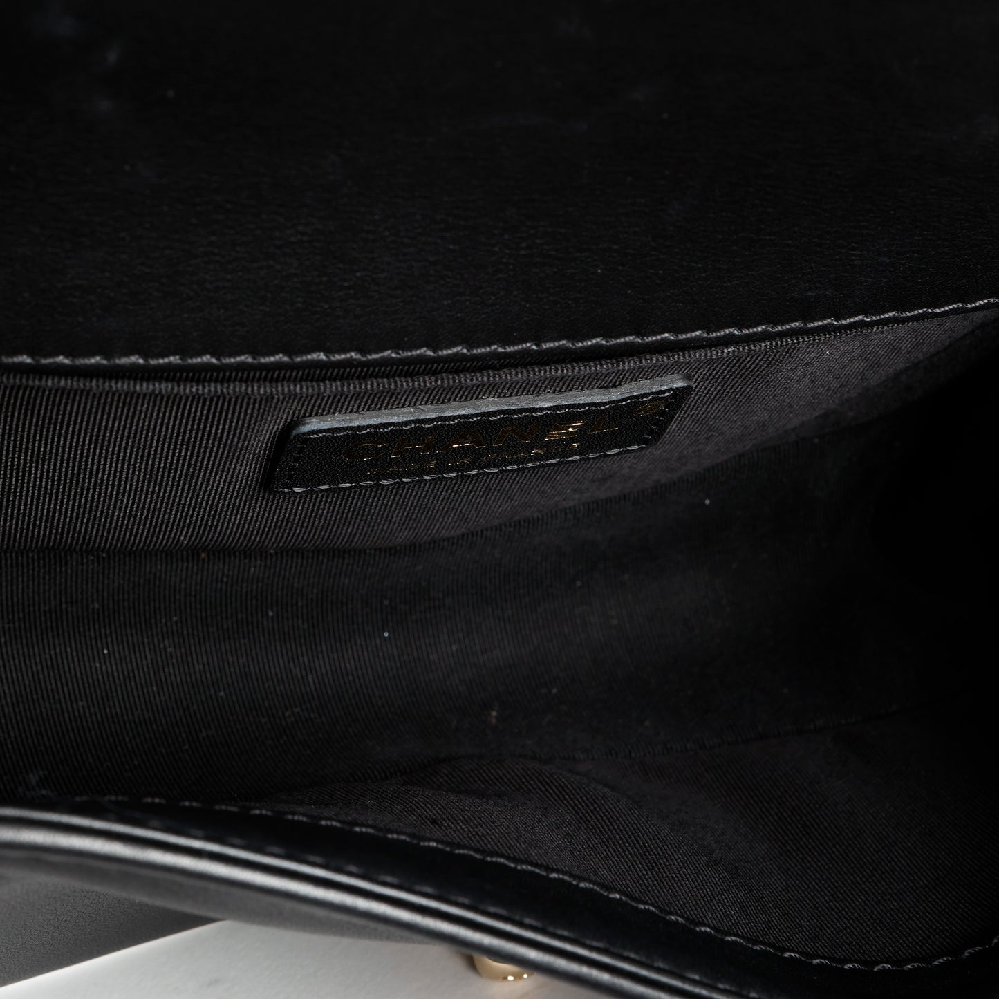 Chanel Small Top Handle Boy Bag, Black Lambskin