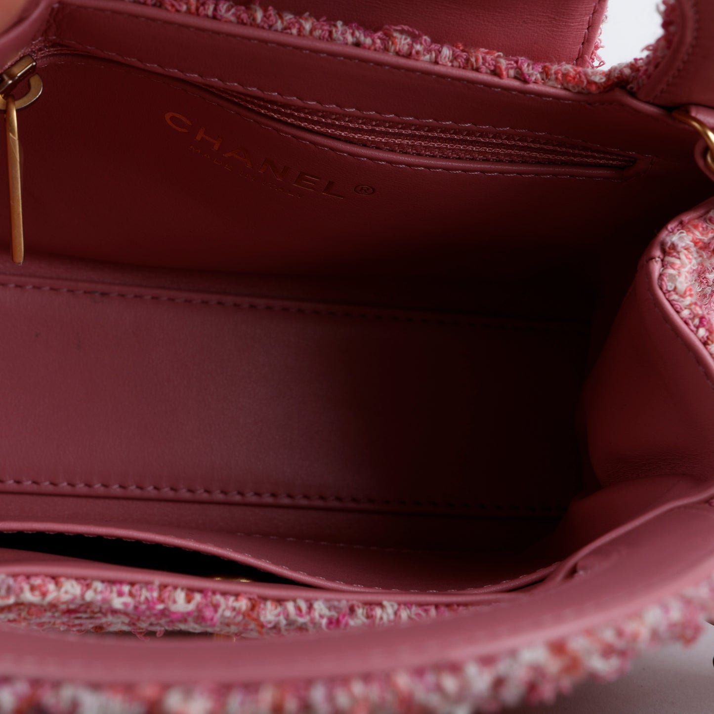 Mini Kelly Shopper, Pink Tweed