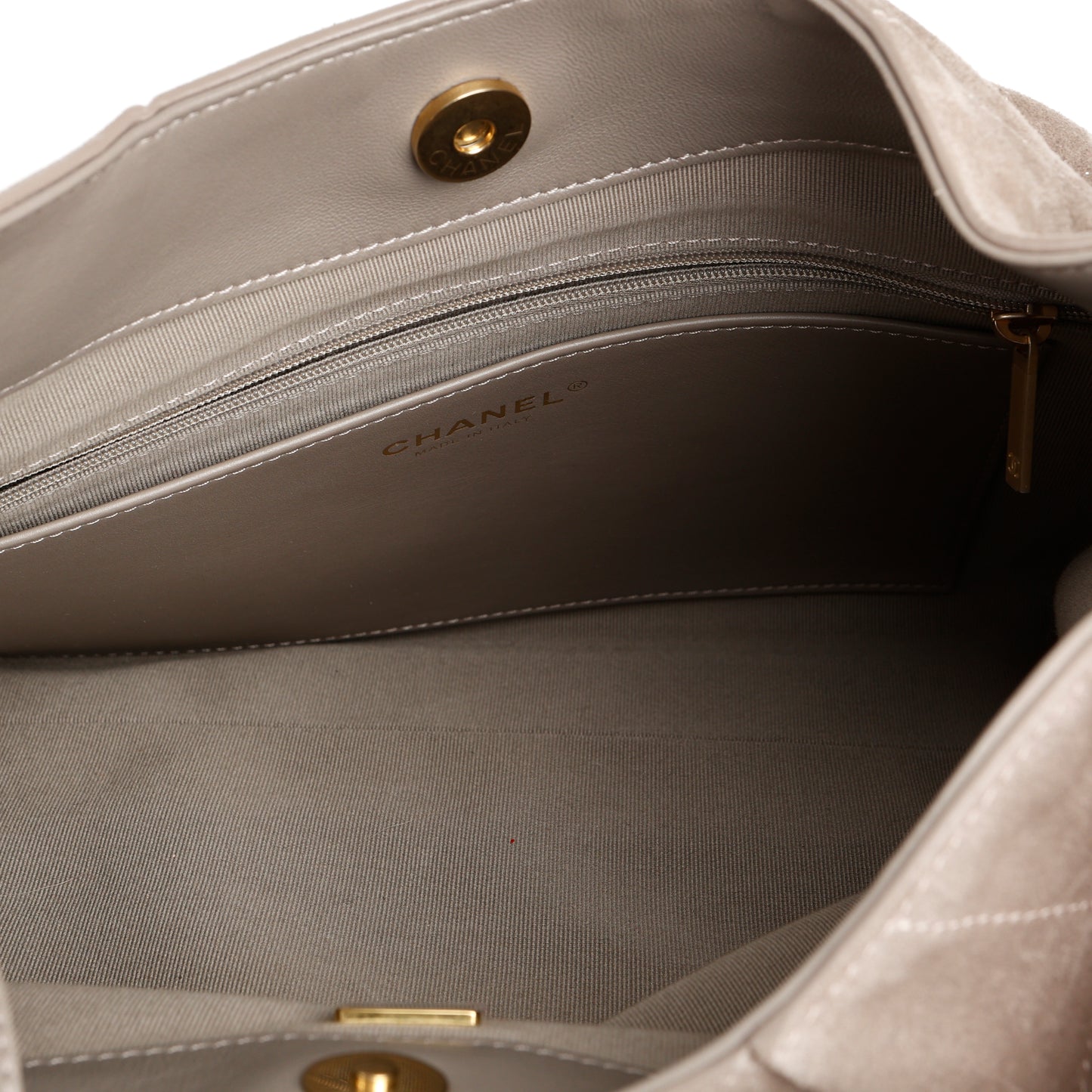 26C Large Quilted Hobo Bag, Grey Suede