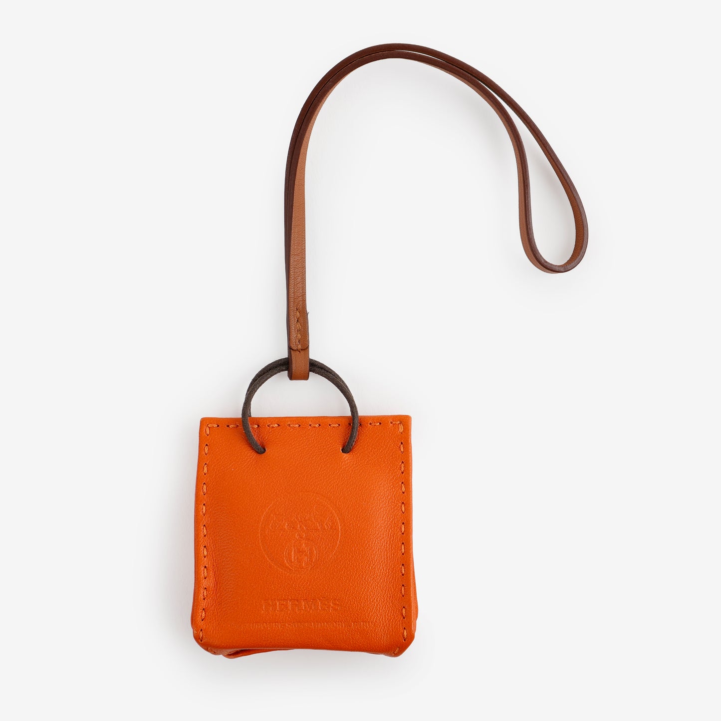 Feu Milo Shopping Tote Bag Charm, Orange