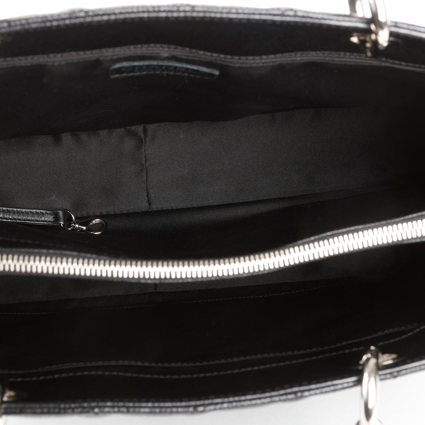 Grand Shopping Tote, Black Quilted Caviar