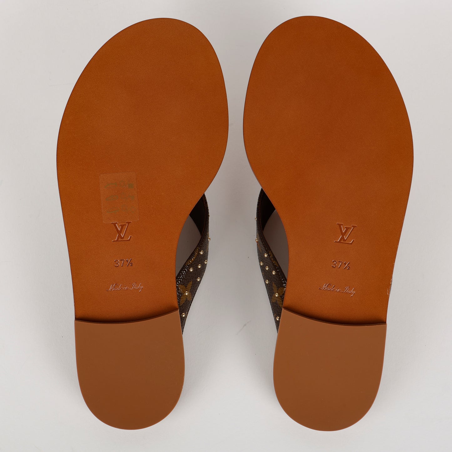Sunny Flat Flip Flops, Brown/Monogram