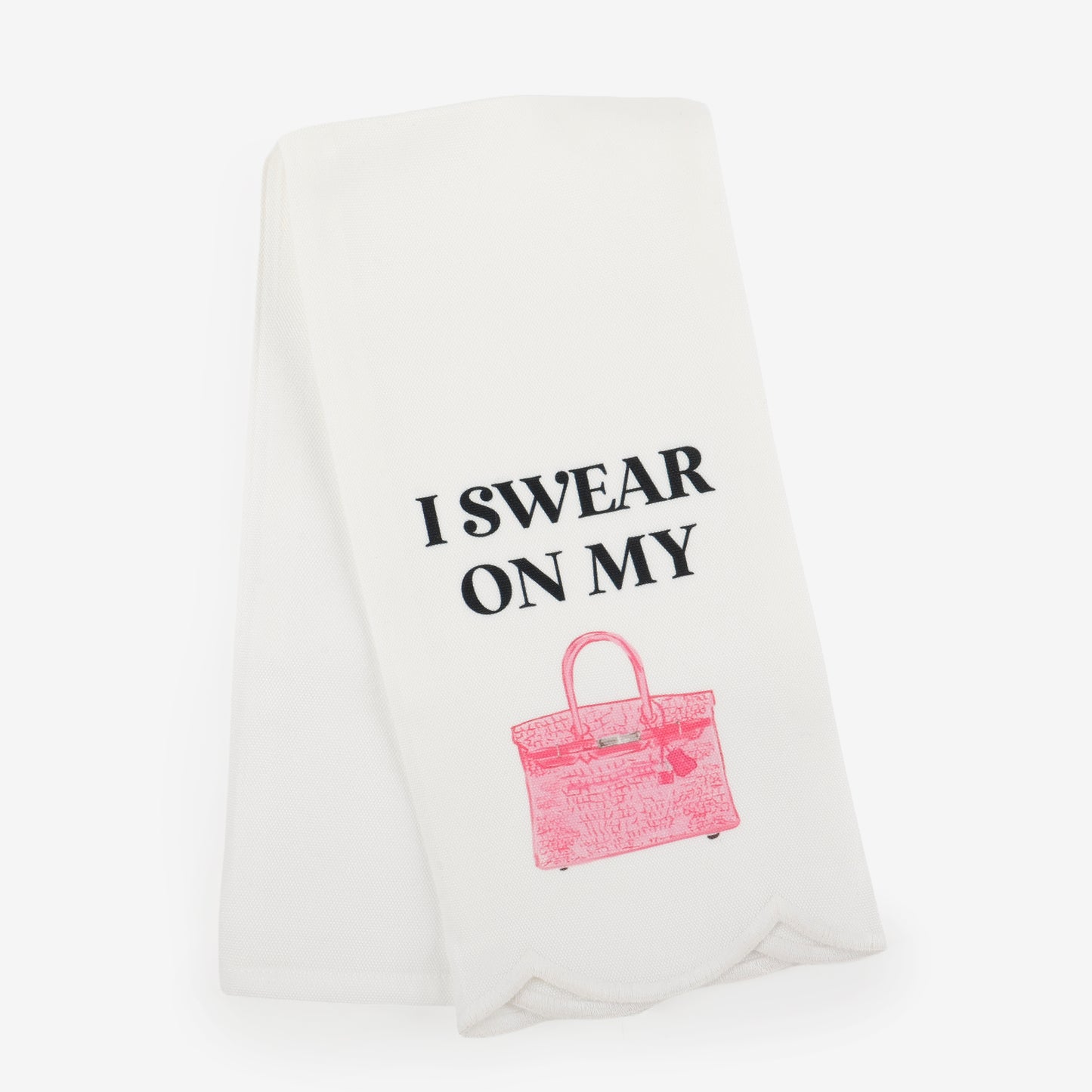 Scalloped Guest Towel - I Swear On My Pink Bag