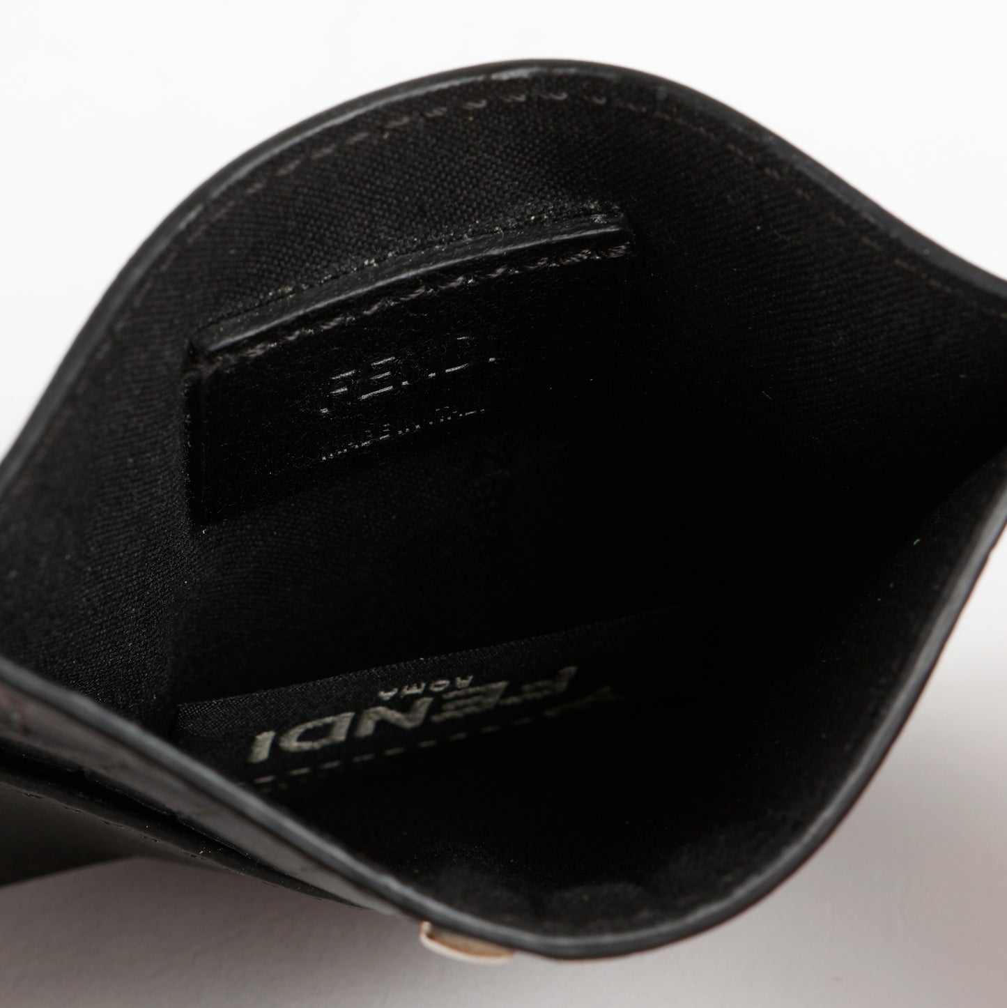 Slim Card Holder, Black Calfskin/Croc Embossed #1