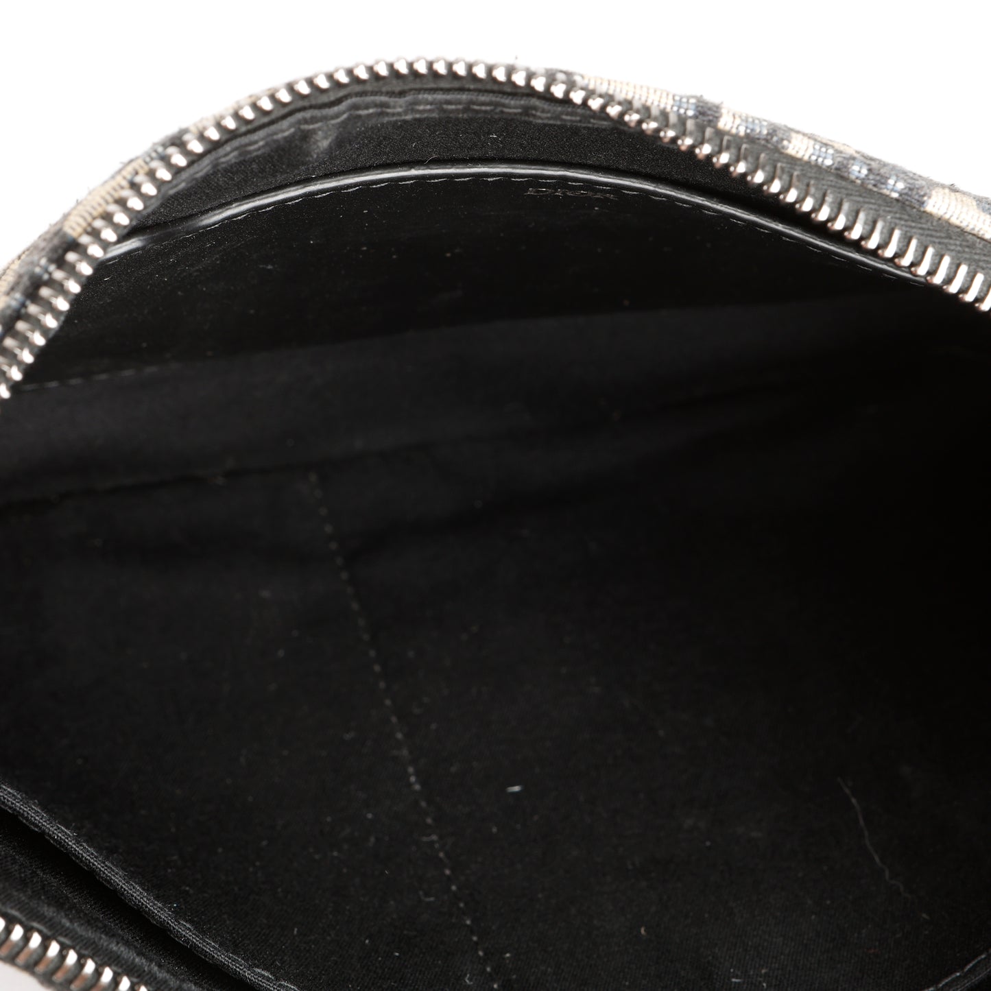 A4 Flap Zipped Wristlet, Navy Oblique