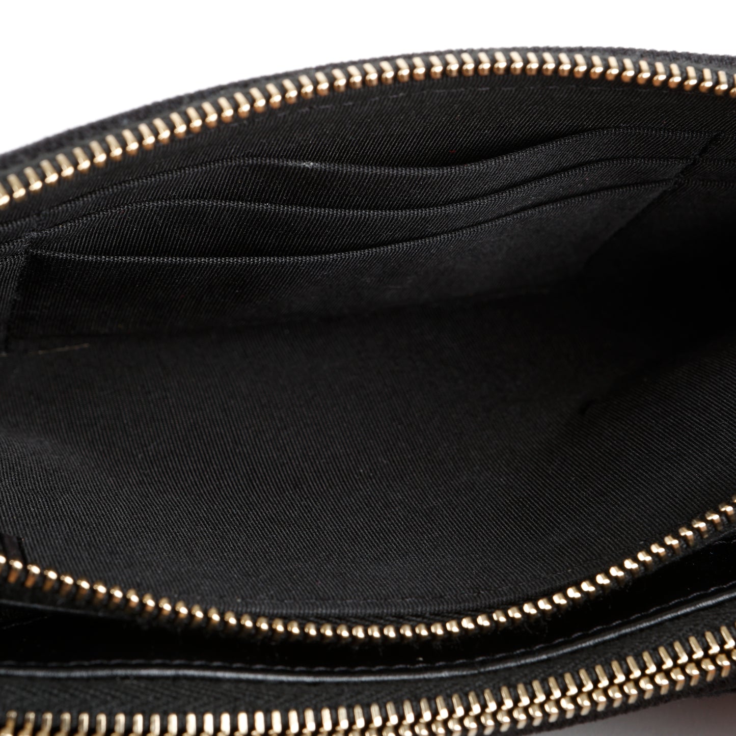 Double Zip Wallet On Chain, Black Denim