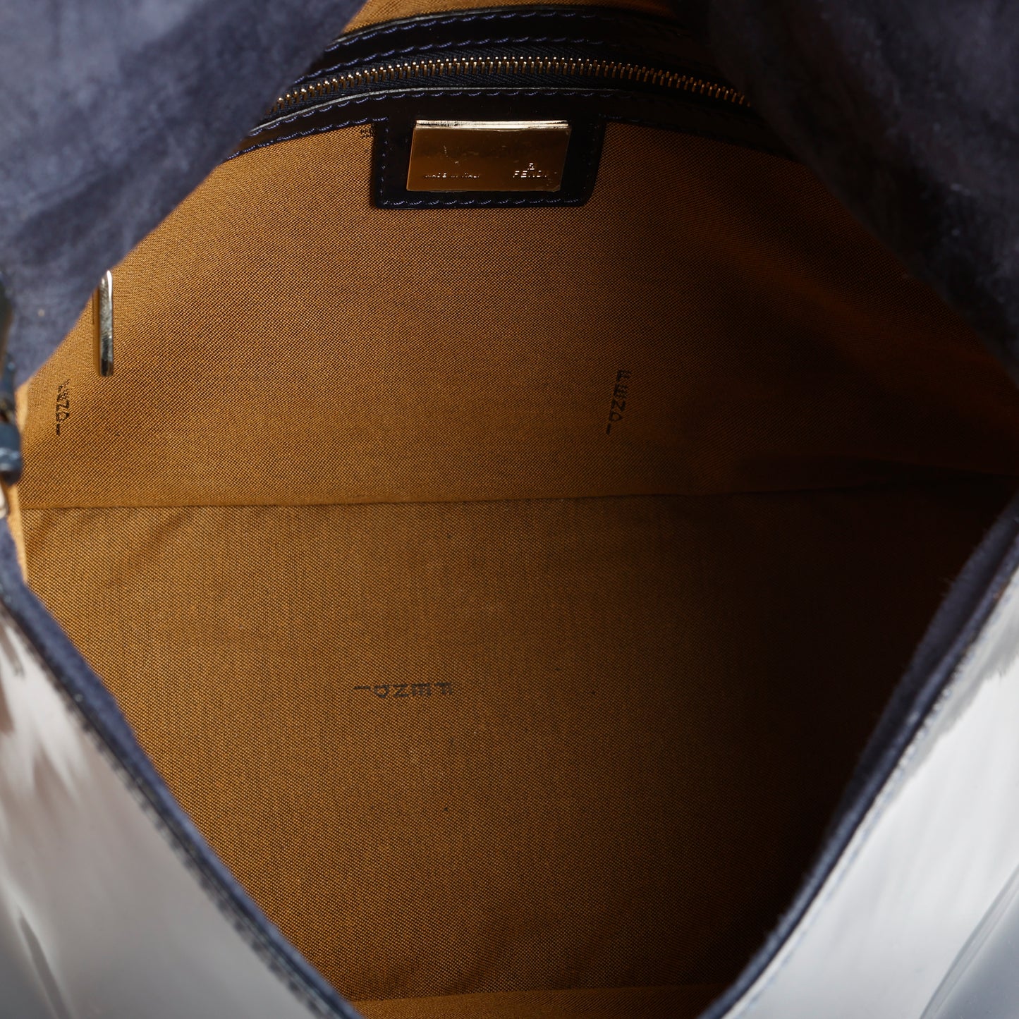 Large Mama Baguette, Navy Patent Leather