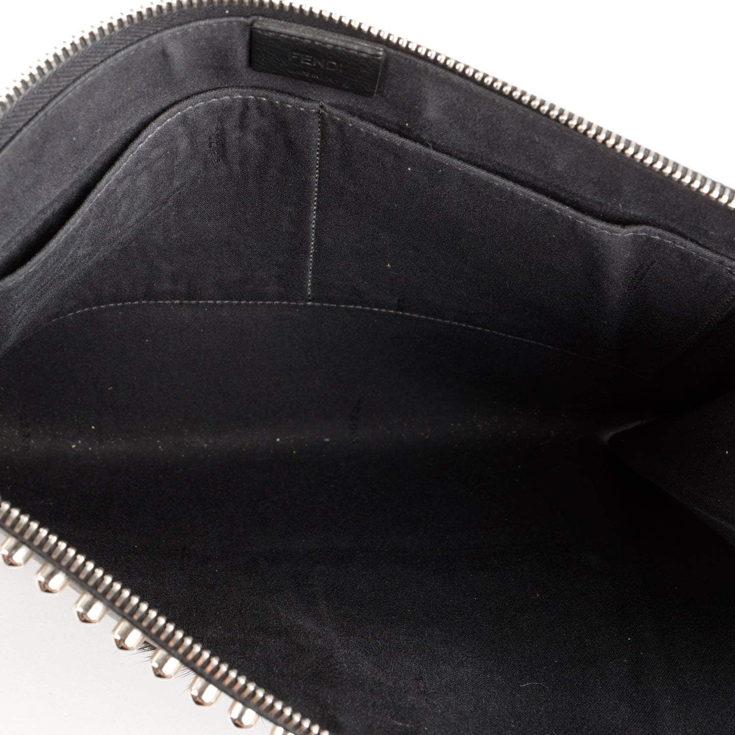Karlito Studded Zipped Clutch, Black