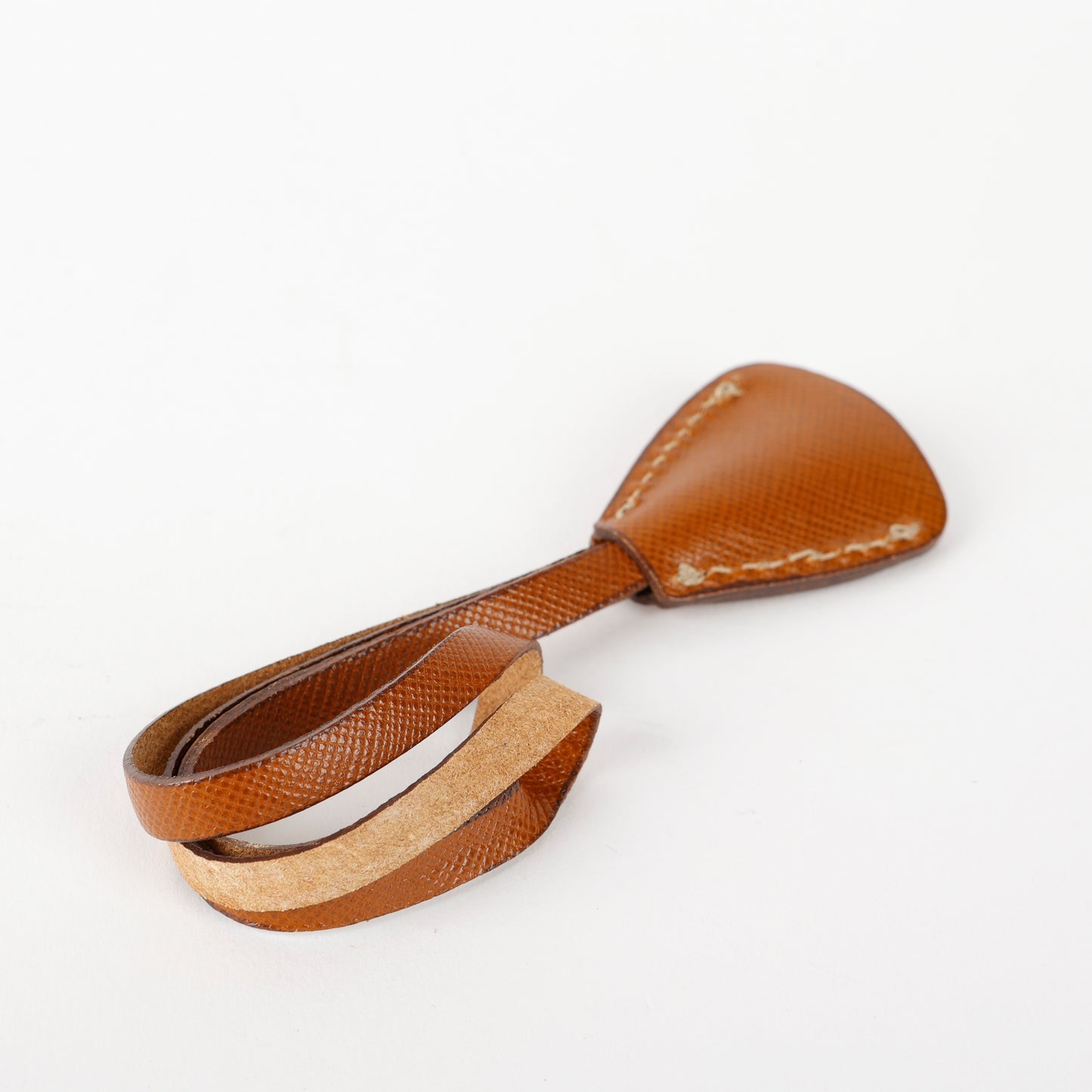 Brown Saffiano Leather Bowler