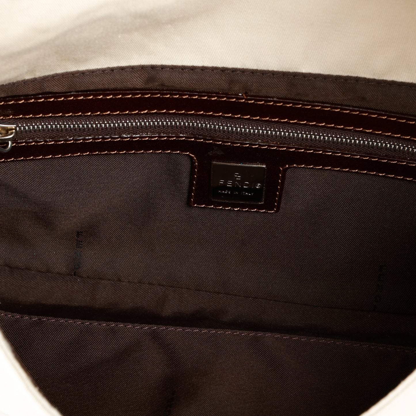 Canvas Baguette, Cream/Brown