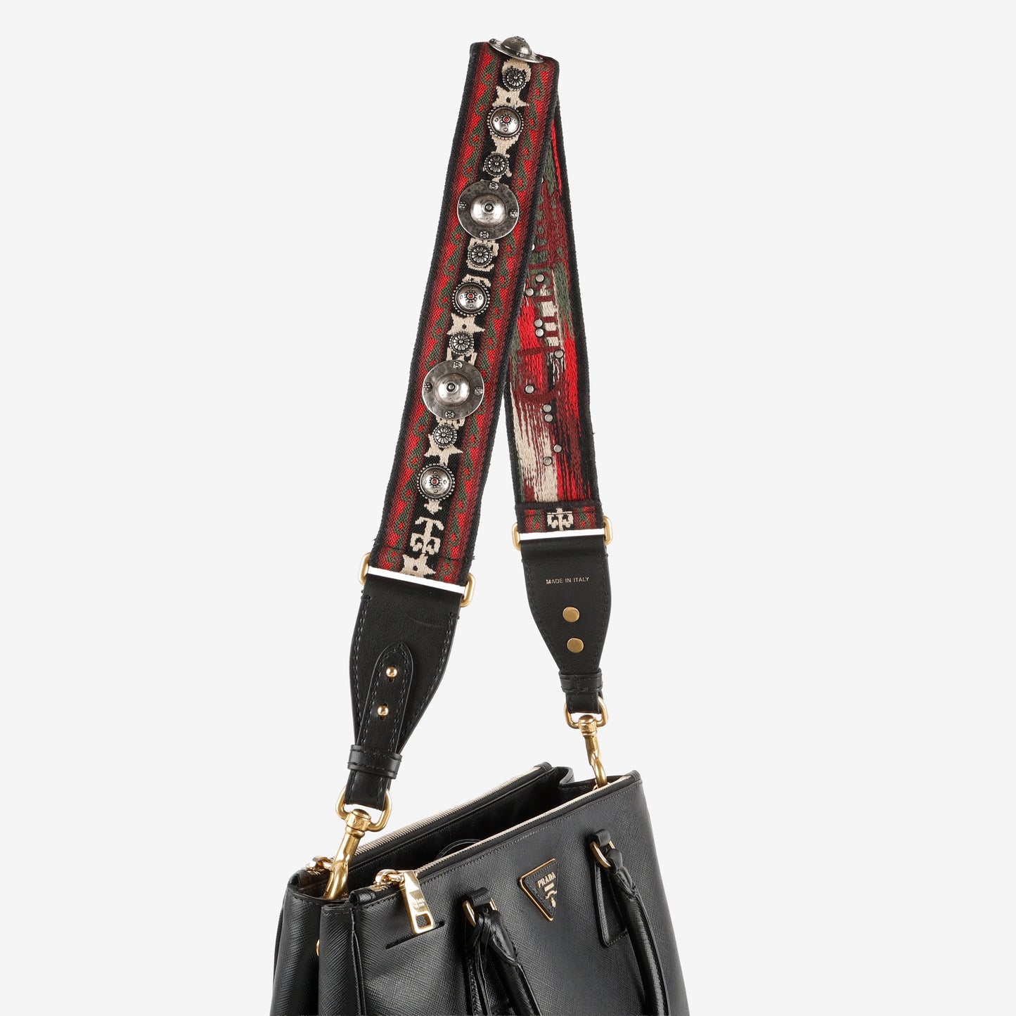Bohemian Studded Shoulder Strap, Red