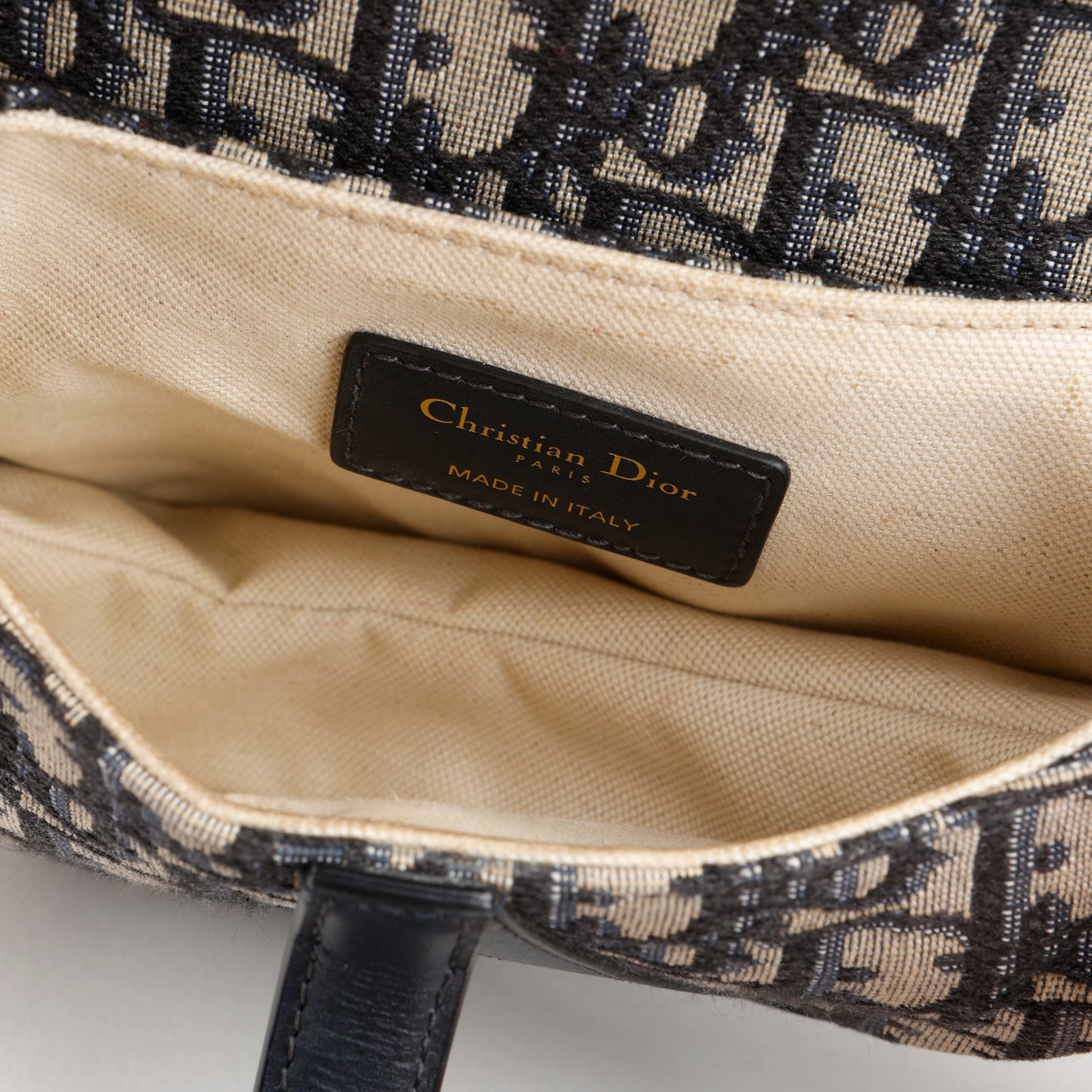 Mini Saddle Bag, Navy Oblique