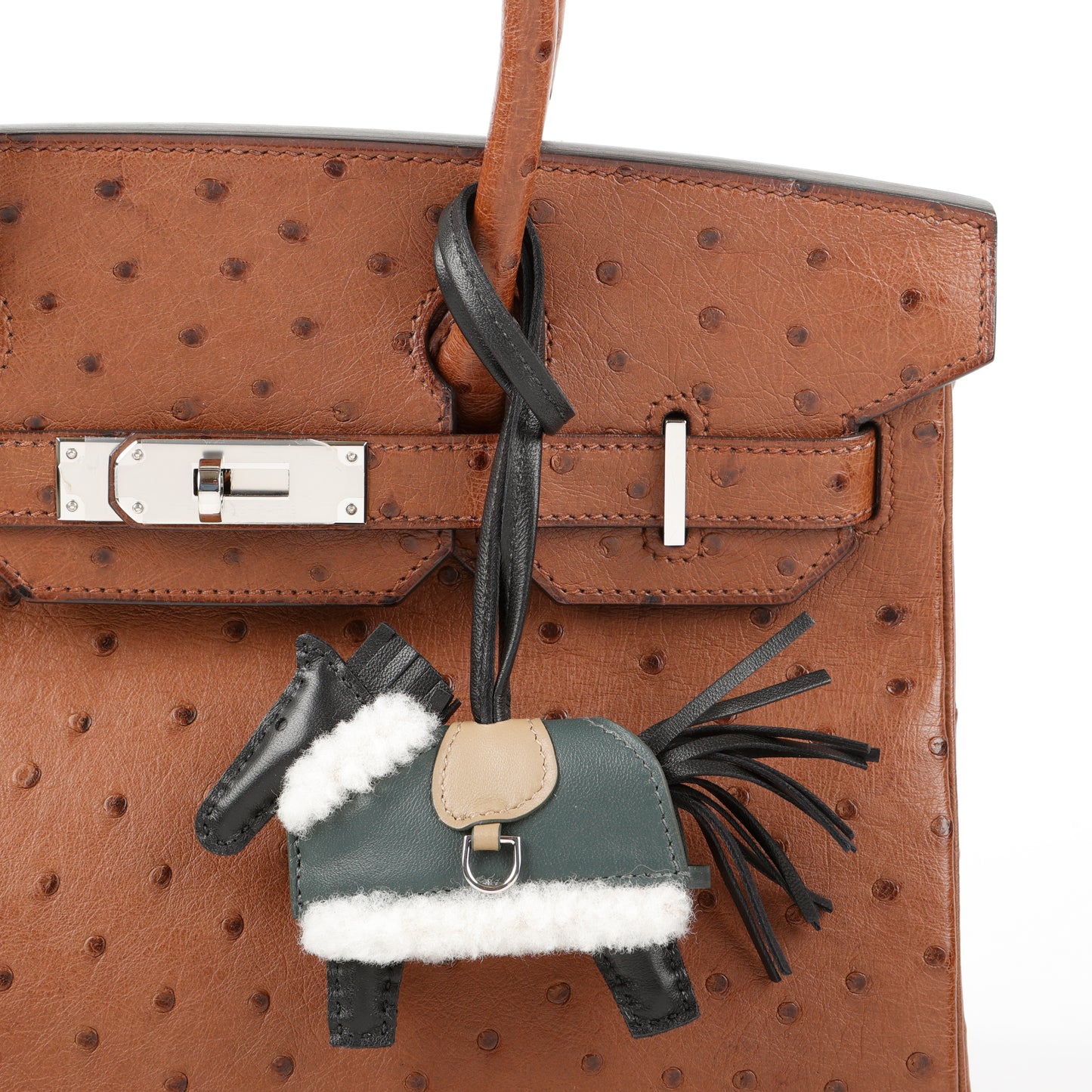 Rodeo PM Plush Bag Charm, Black, Beige Marfa, Vert Mangrove