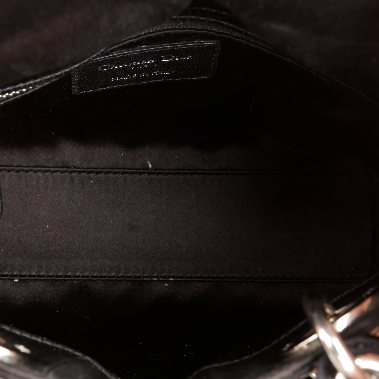 Mini Lady Dior, Black Satin Crystals