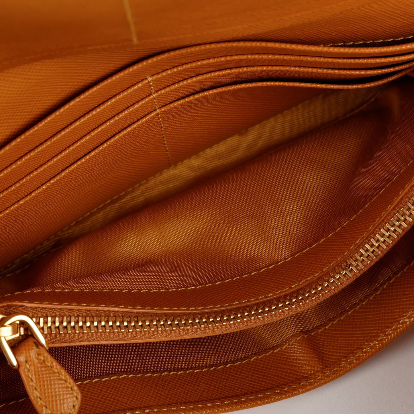 Continental Long Wallet, Camel Saffiano