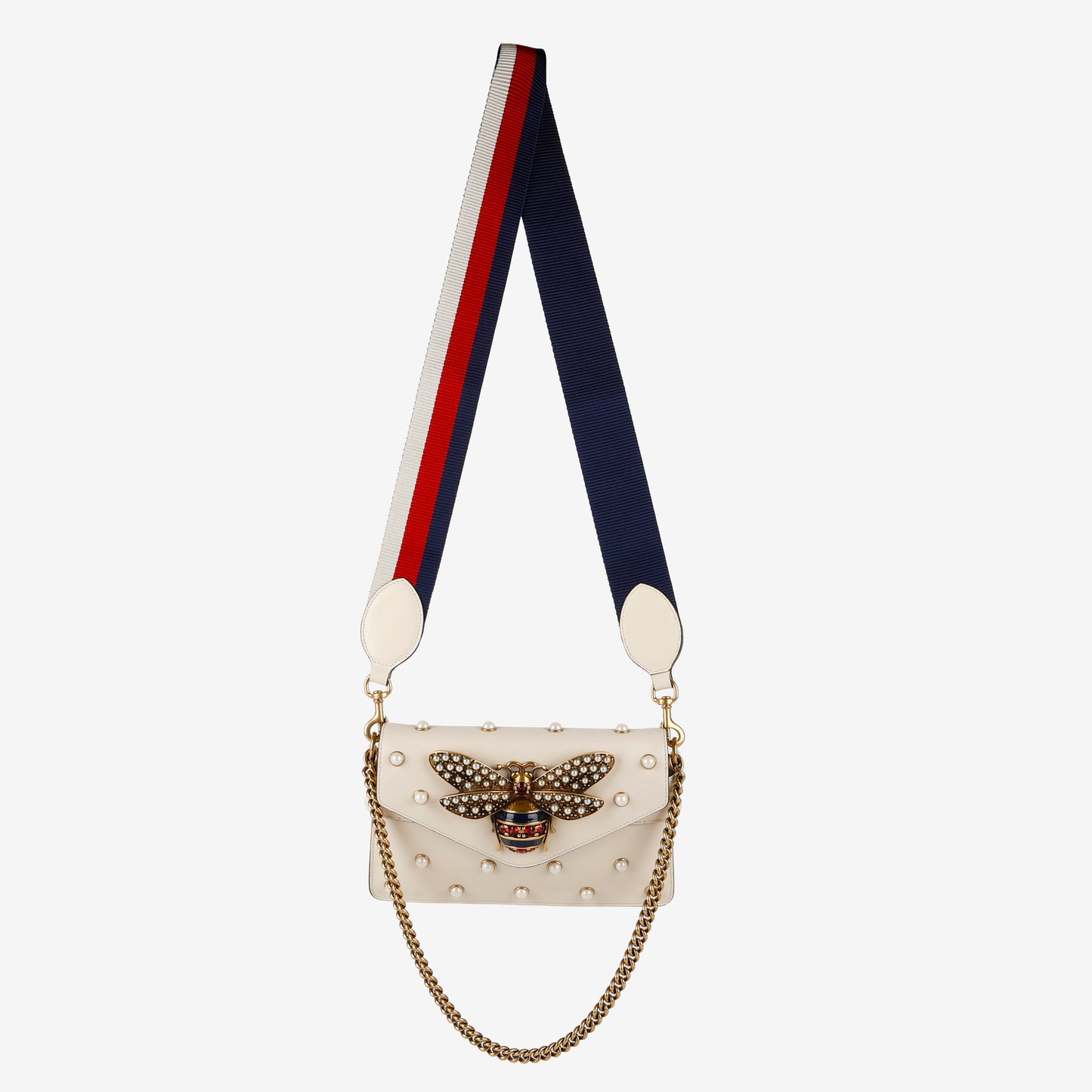 Broadway Pearly Bee Shoulder Bag, Cream 1