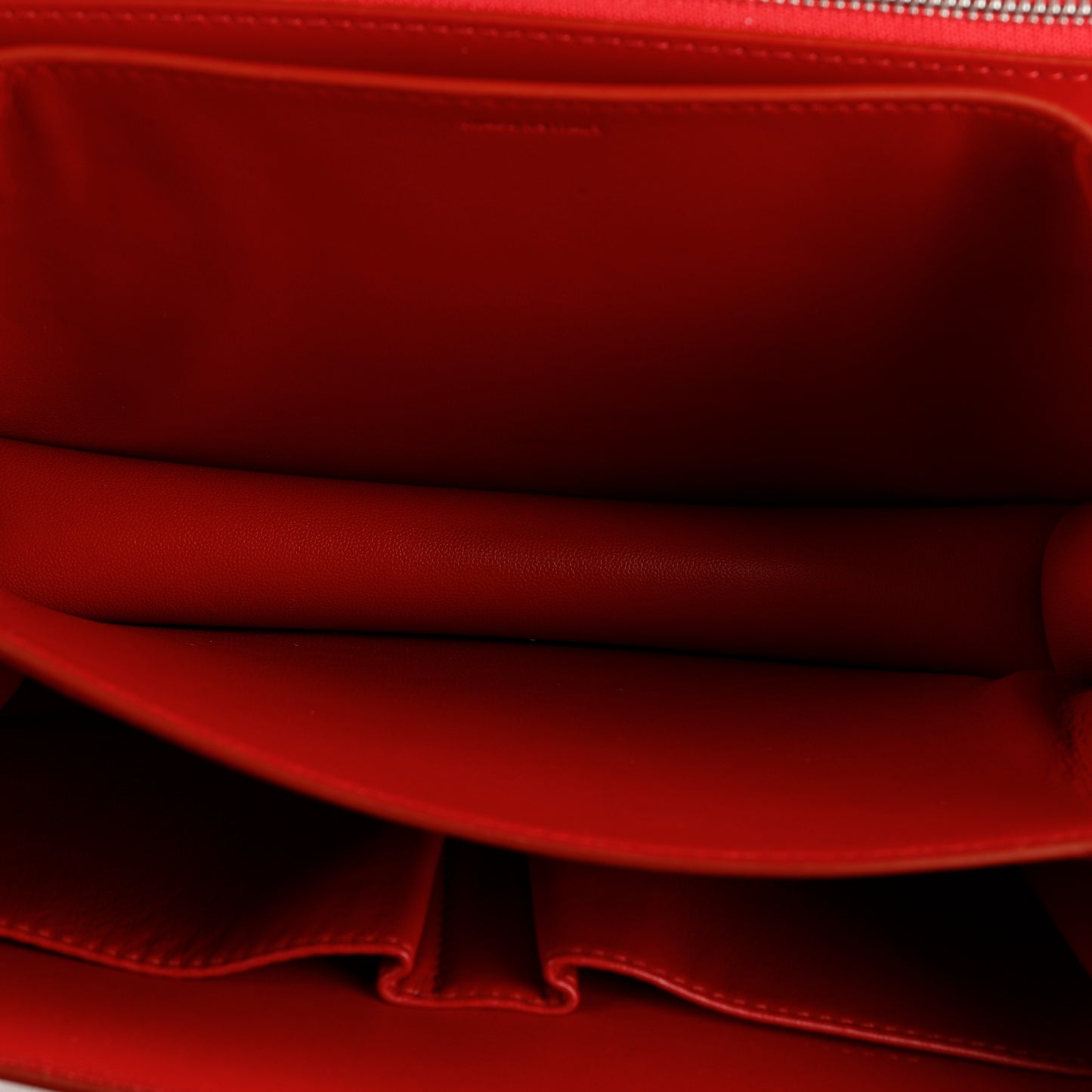 Medium Box Bag, Red Smooth Calfskin